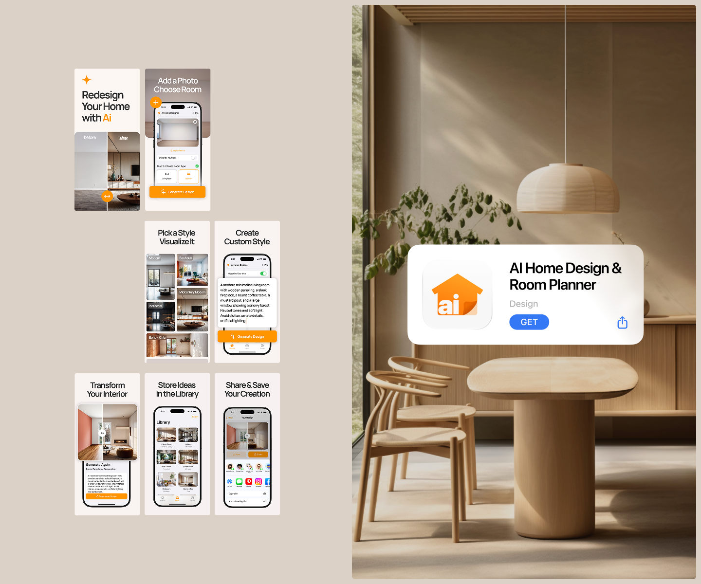 Mobile App Design — AI Home Design & Room Planner — Изображение №8 — Интерфейсы, Брендинг на Dprofile