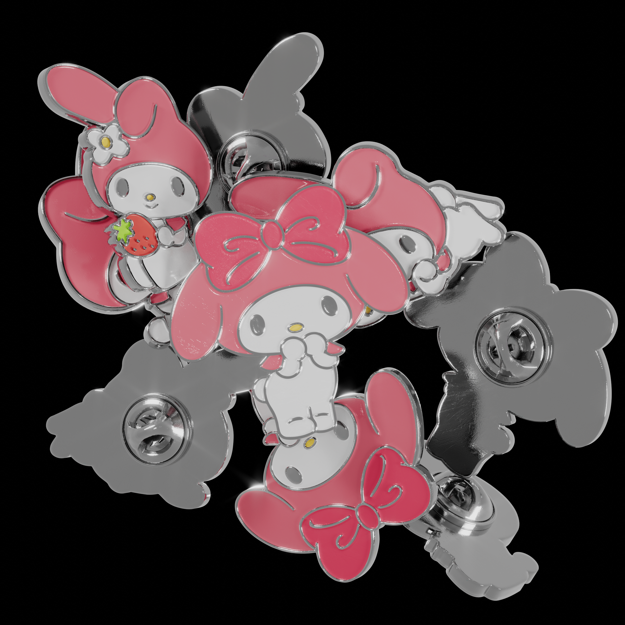 Enamel Pins with My Melody — Изображение №4 — 3D, Анимация на Dprofile