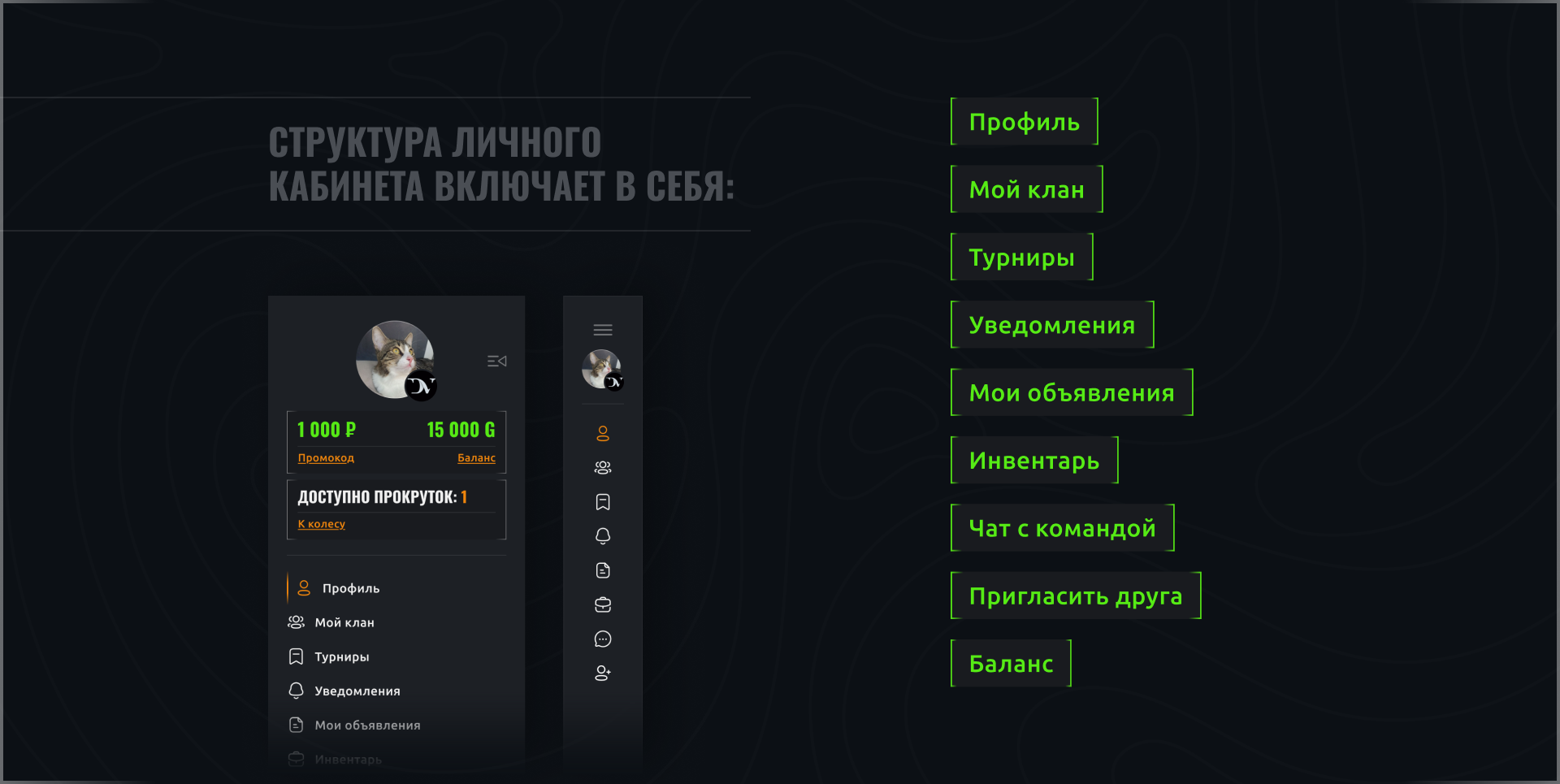 СЕРВЕР — Изображение №13 — Интерфейсы на Dprofile