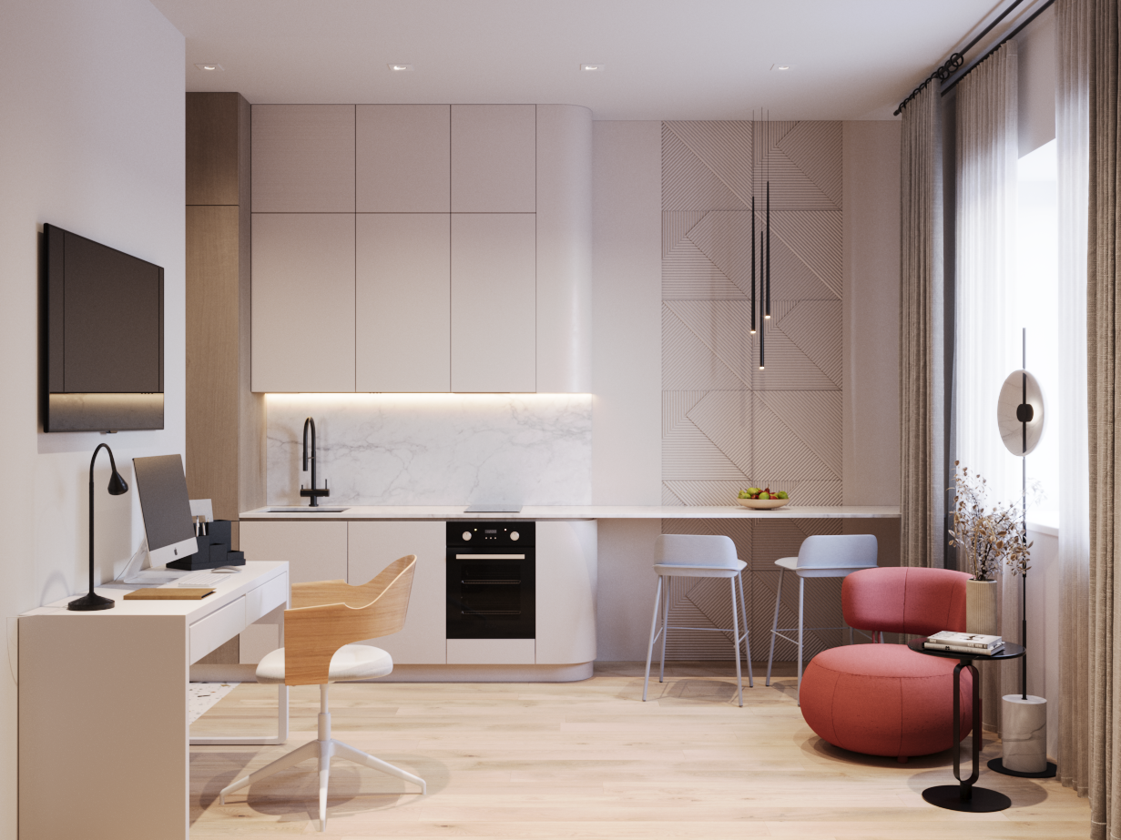 3D визуализация квартиры-студии — Изображение №3 — 3D на Dprofile