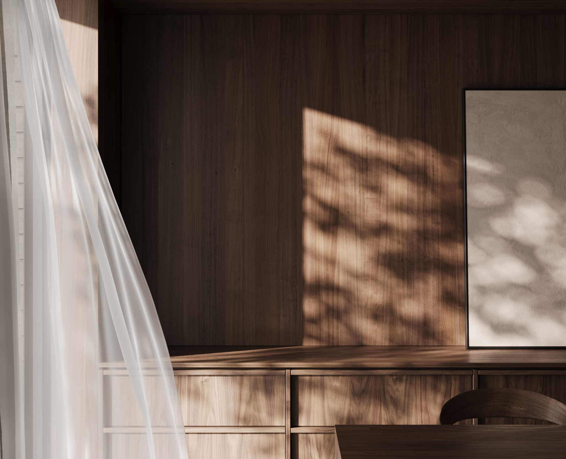 3Д визуализация гостиной с камином на Dprofile