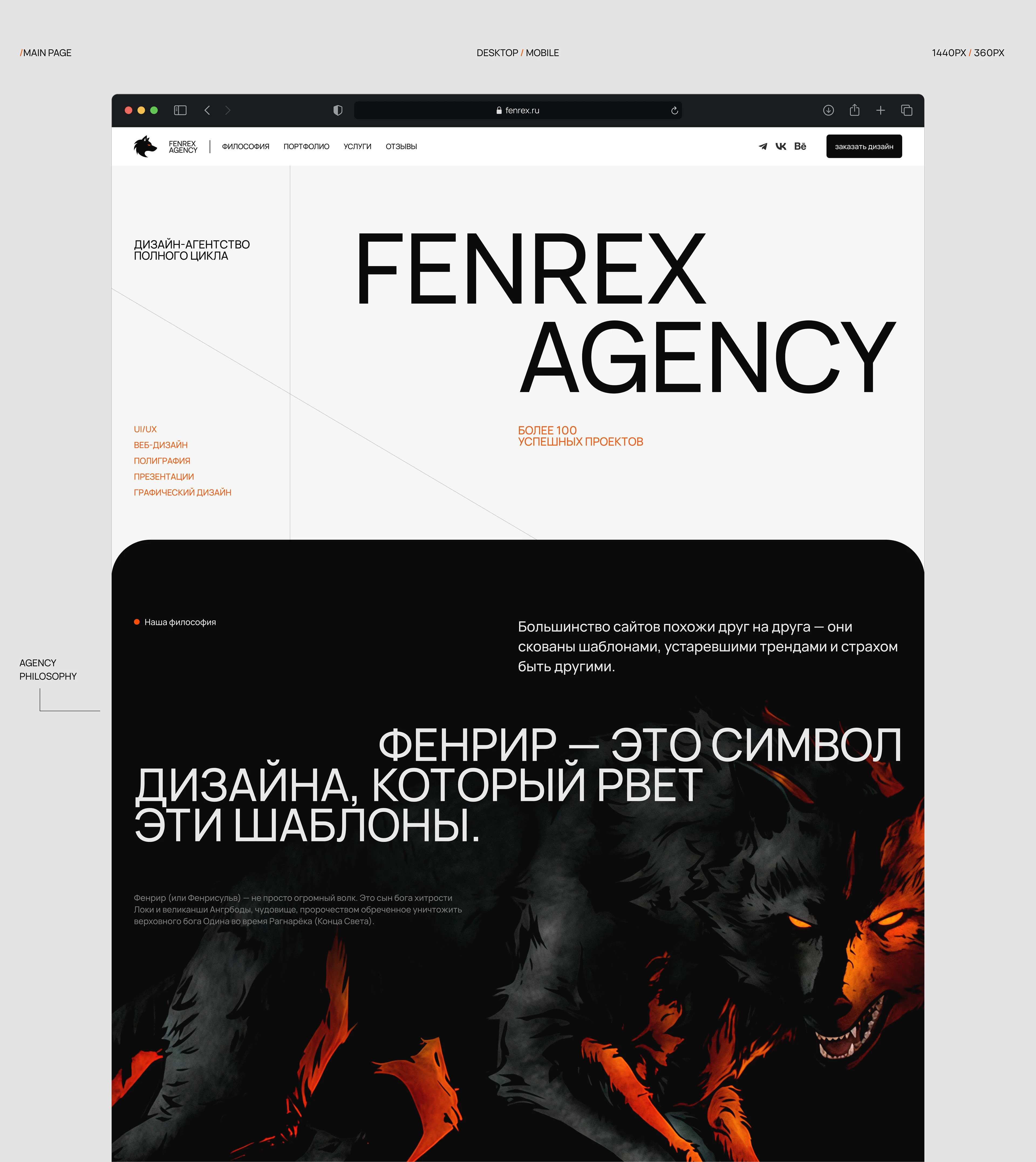 FENREX AGENCY | Website & Branding — Изображение №7 — Интерфейсы, Брендинг на Dprofile