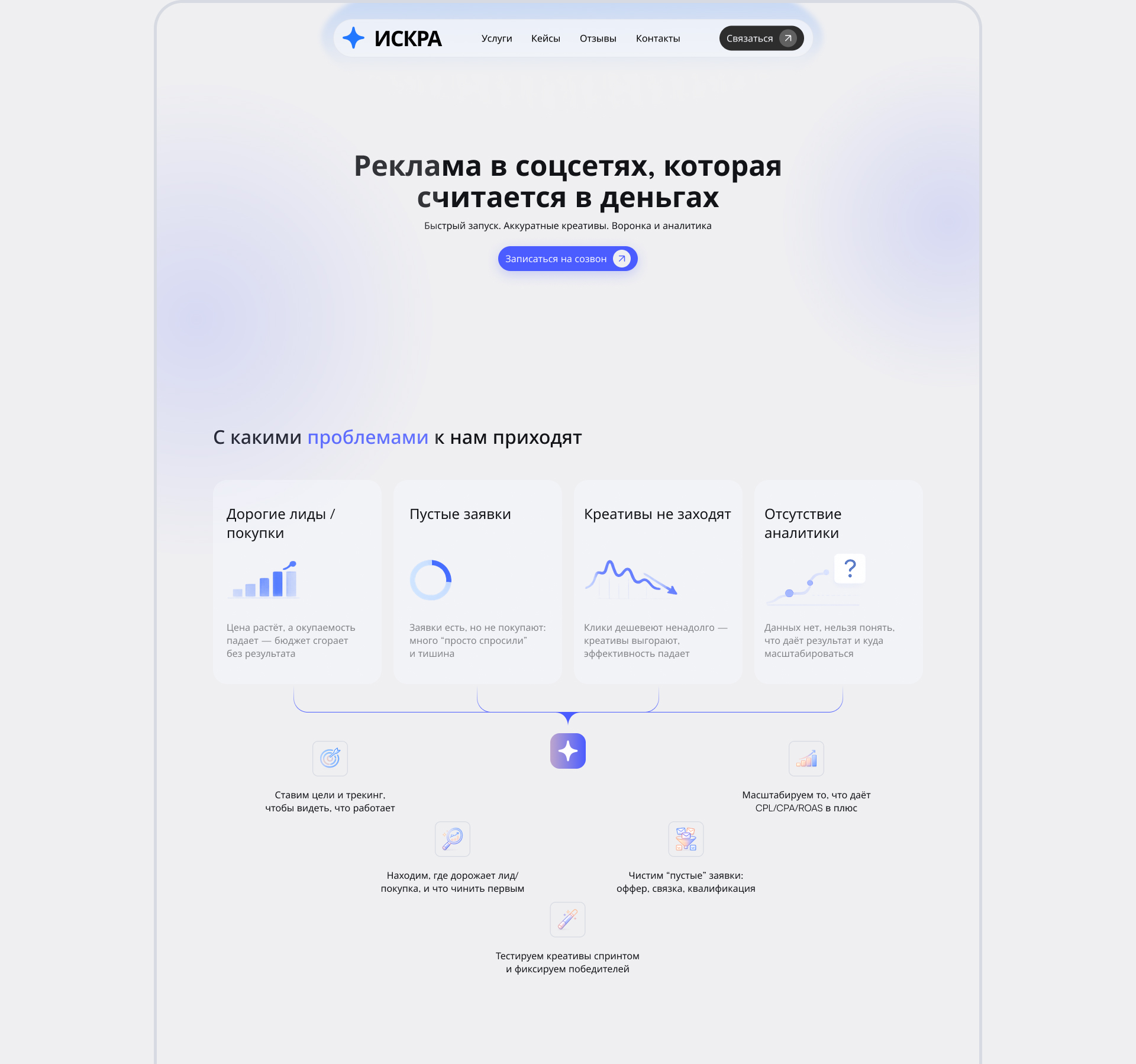 Сайт для маркетингового агентства Искра — Изображение №5 — Интерфейсы на Dprofile