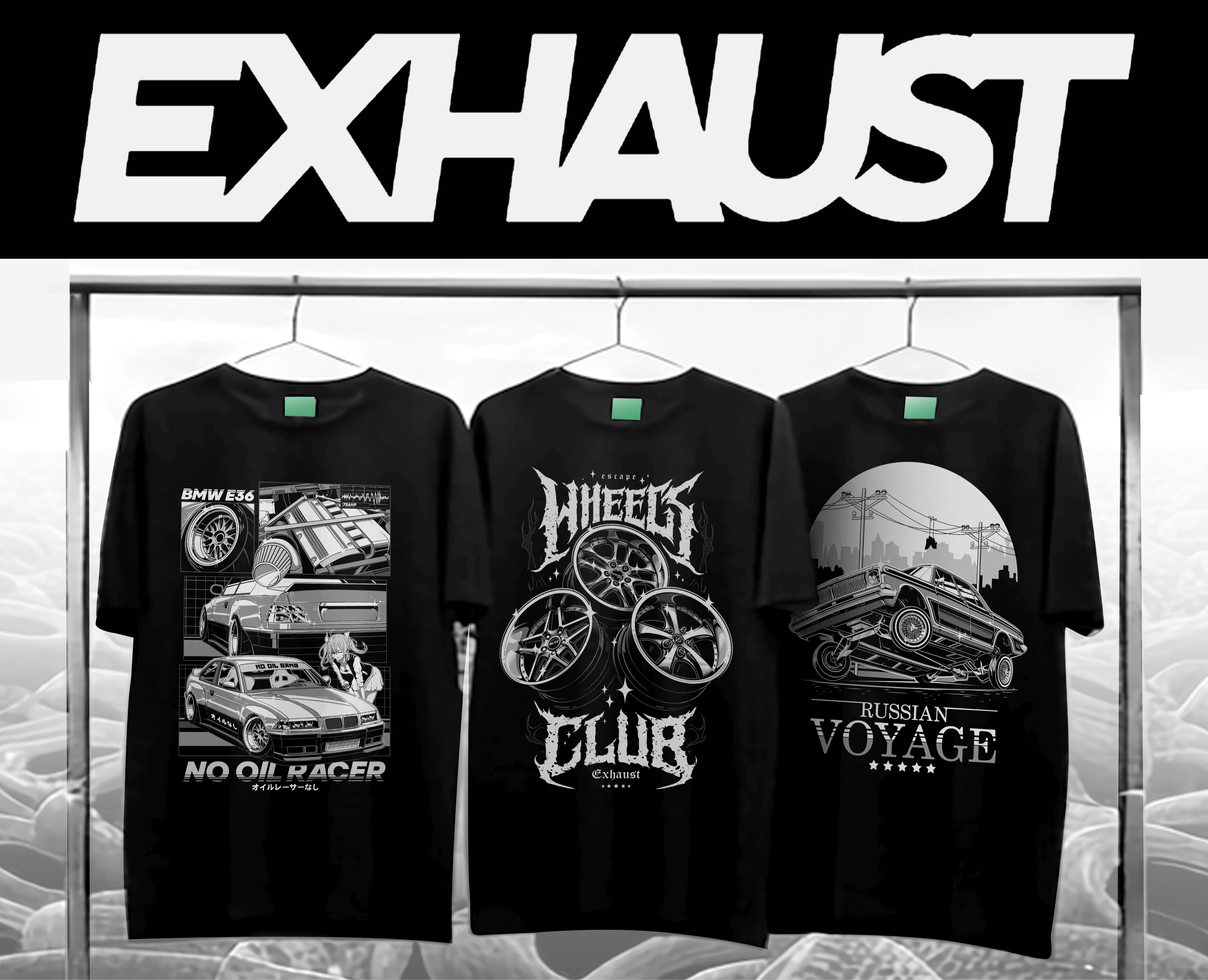 EXHAUST WEAR - мерч — Брендинг, Иллюстрация на Dprofile