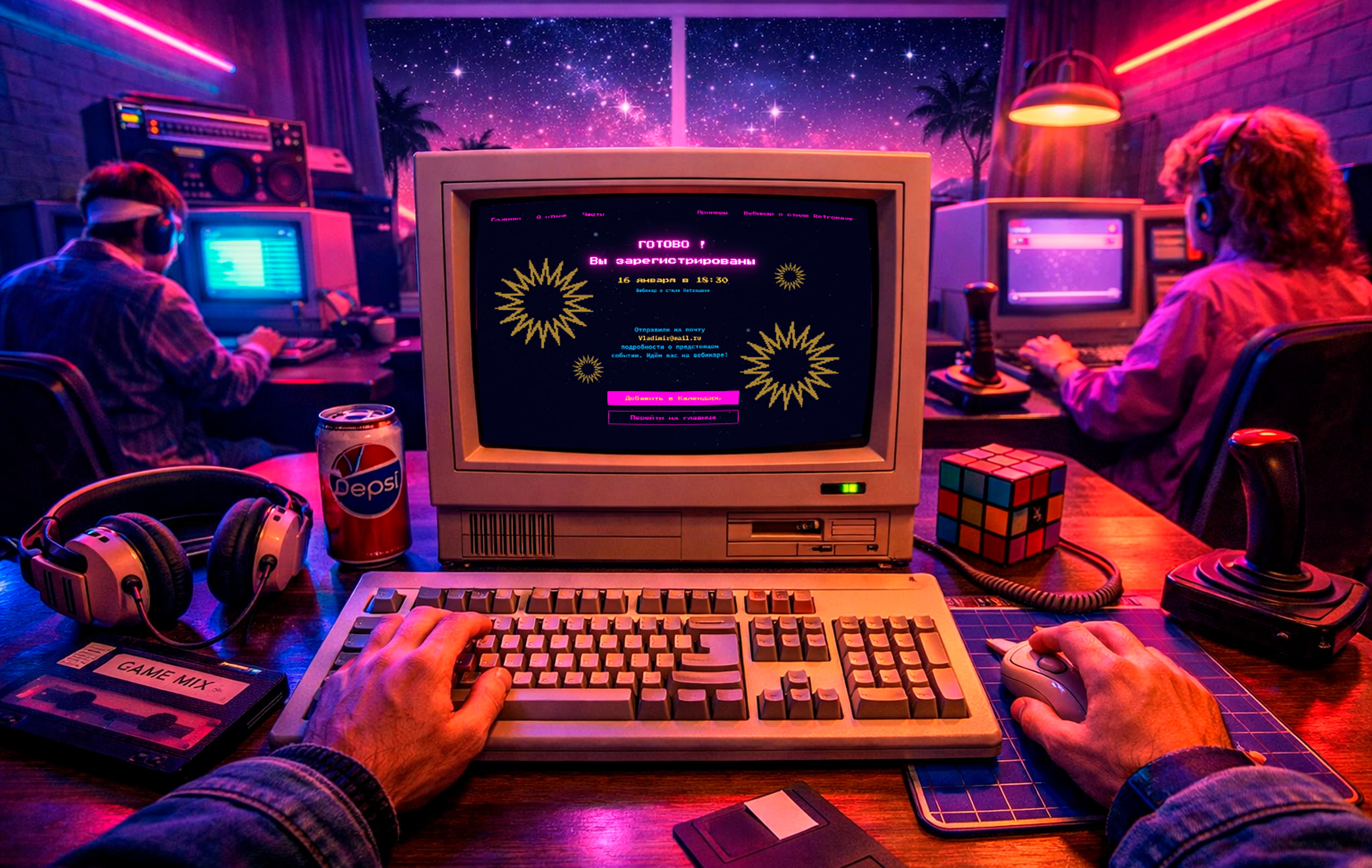 Retrowave — Webinar Landing — Изображение №12 — Интерфейсы, Брендинг на Dprofile