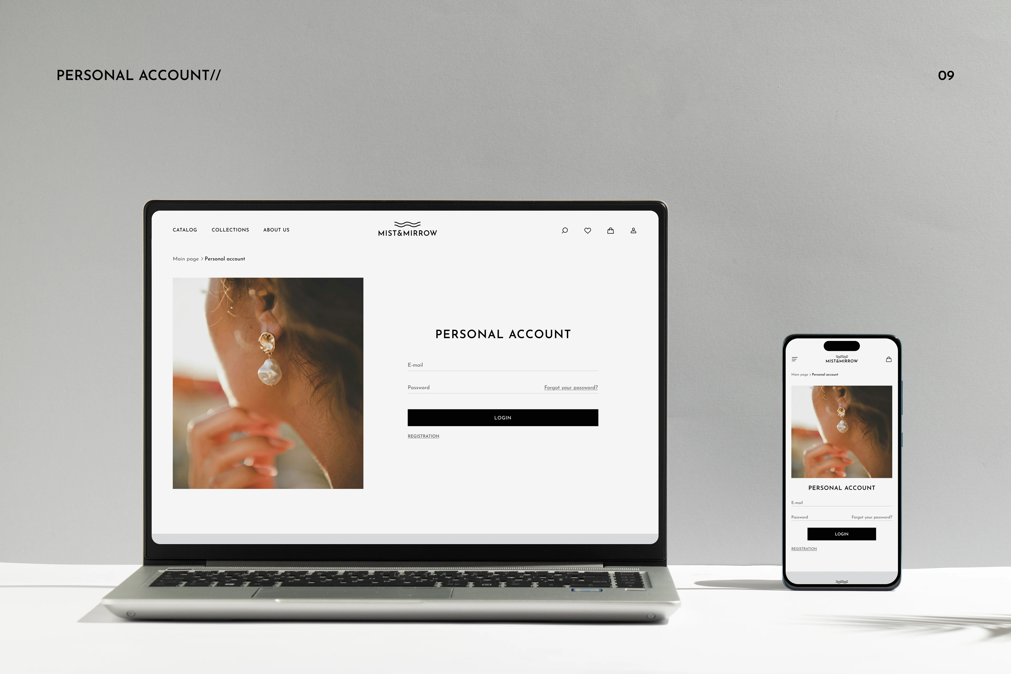 Сайт магазина ювелирных украшений "Mist&mirrow". — Изображение №12 — Интерфейсы, Брендинг на Dprofile