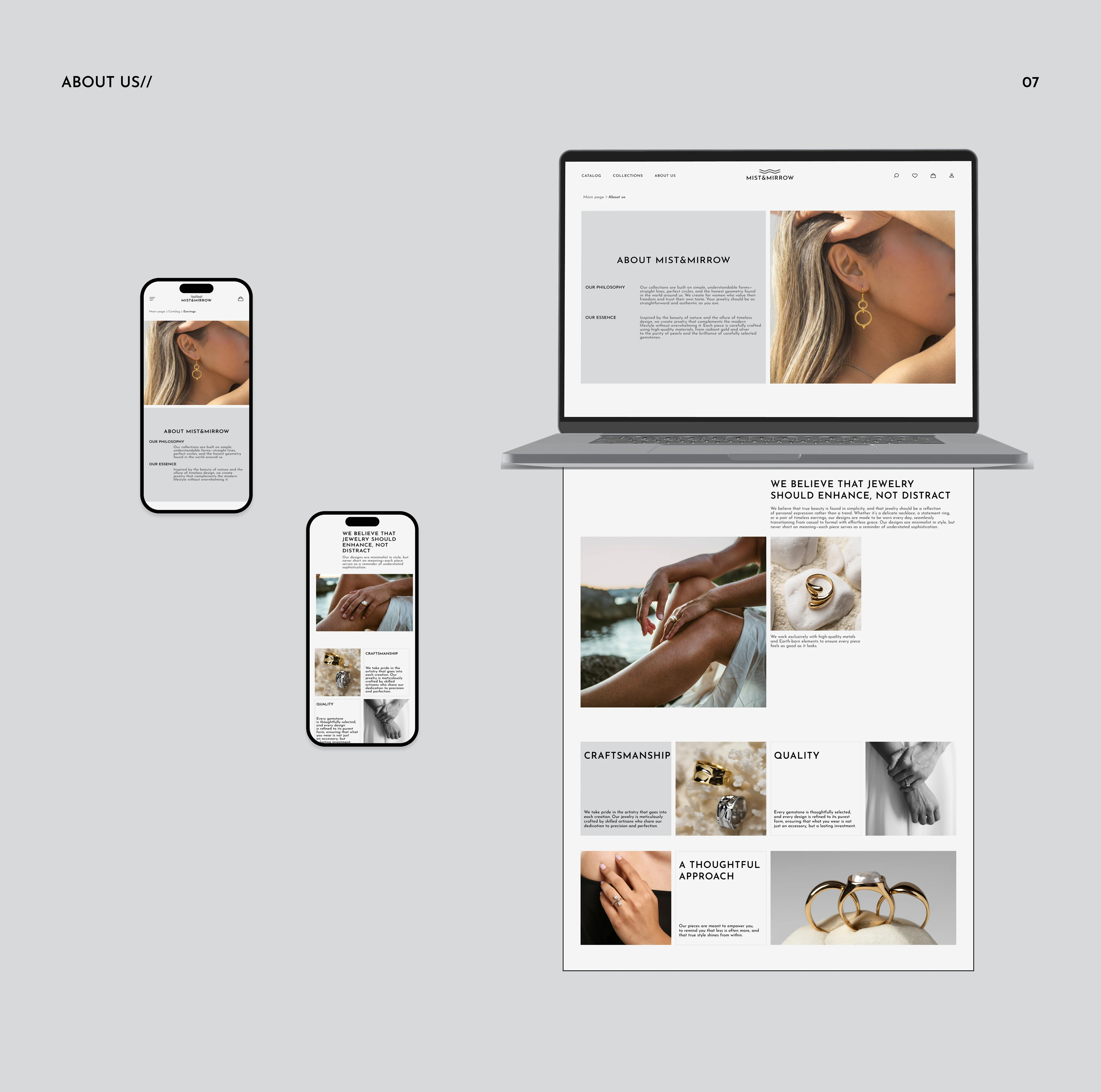 Сайт магазина ювелирных украшений "Mist&mirrow". — Изображение №10 — Интерфейсы, Брендинг на Dprofile