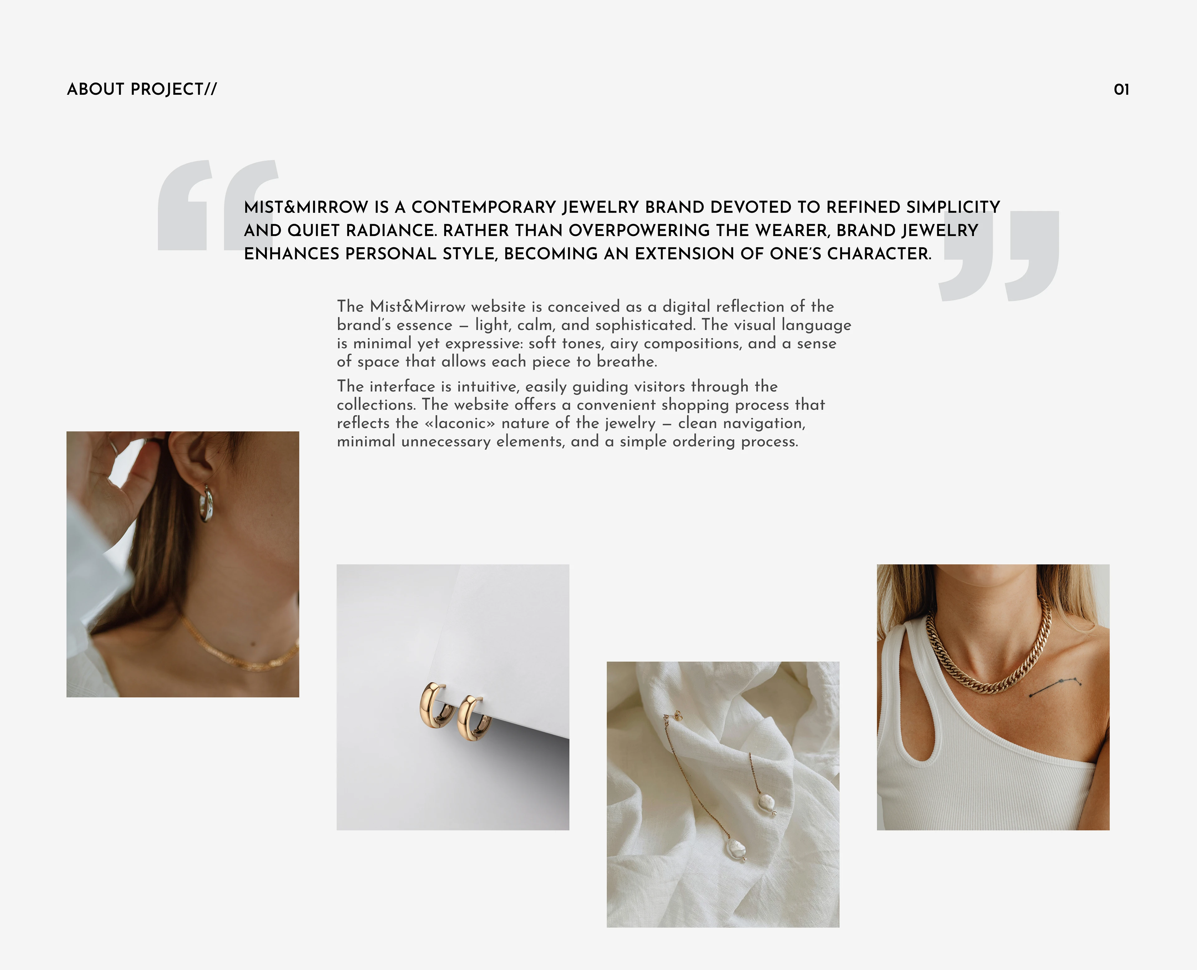 Сайт магазина ювелирных украшений "Mist&mirrow". — Изображение №2 — Интерфейсы, Брендинг на Dprofile