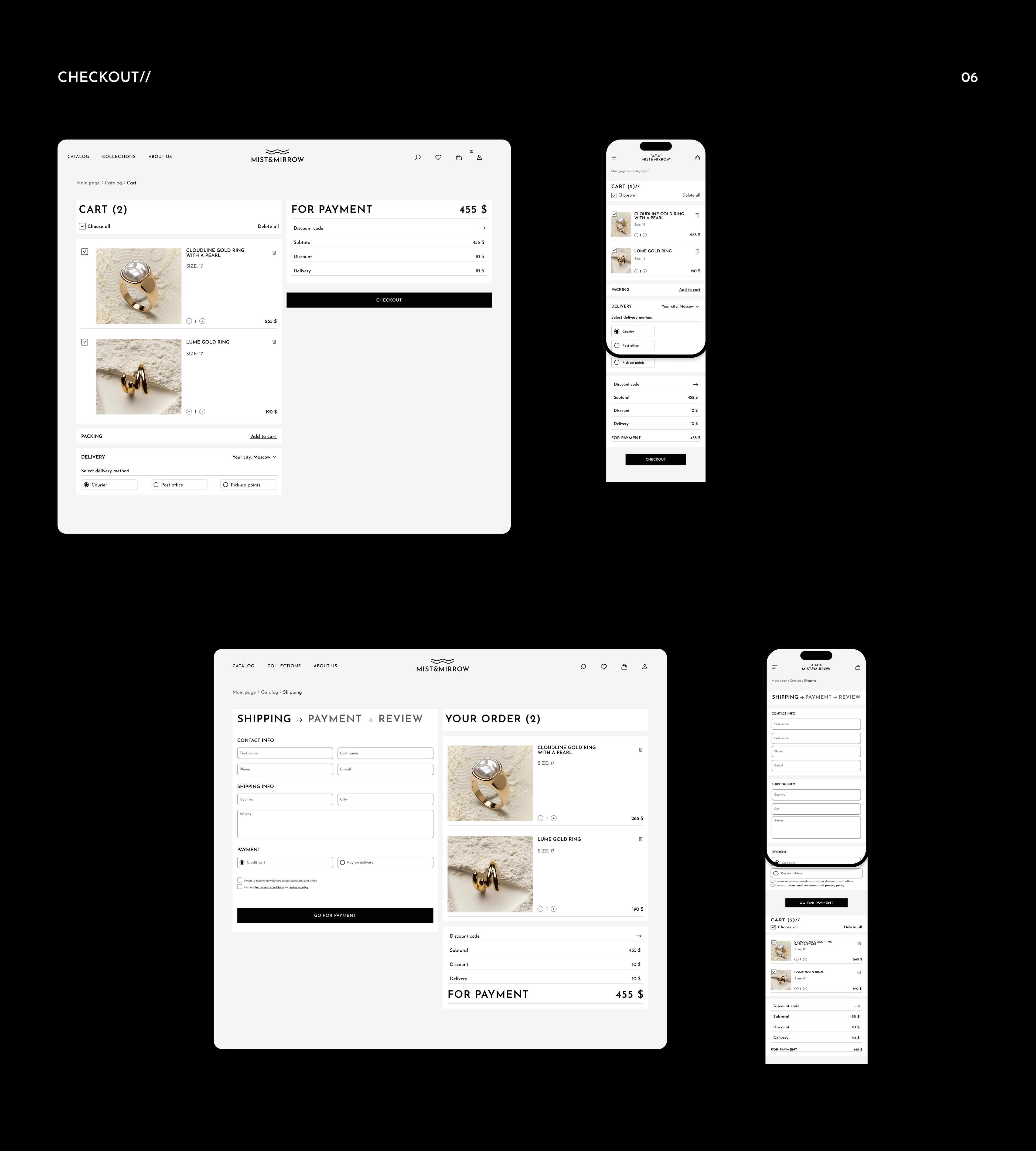 Сайт магазина ювелирных украшений "Mist&mirrow". — Изображение №9 — Интерфейсы, Брендинг на Dprofile