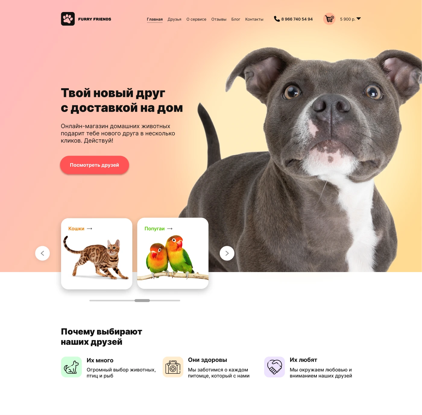Furry Friends shop — Изображение №1 — Интерфейсы на Dprofile