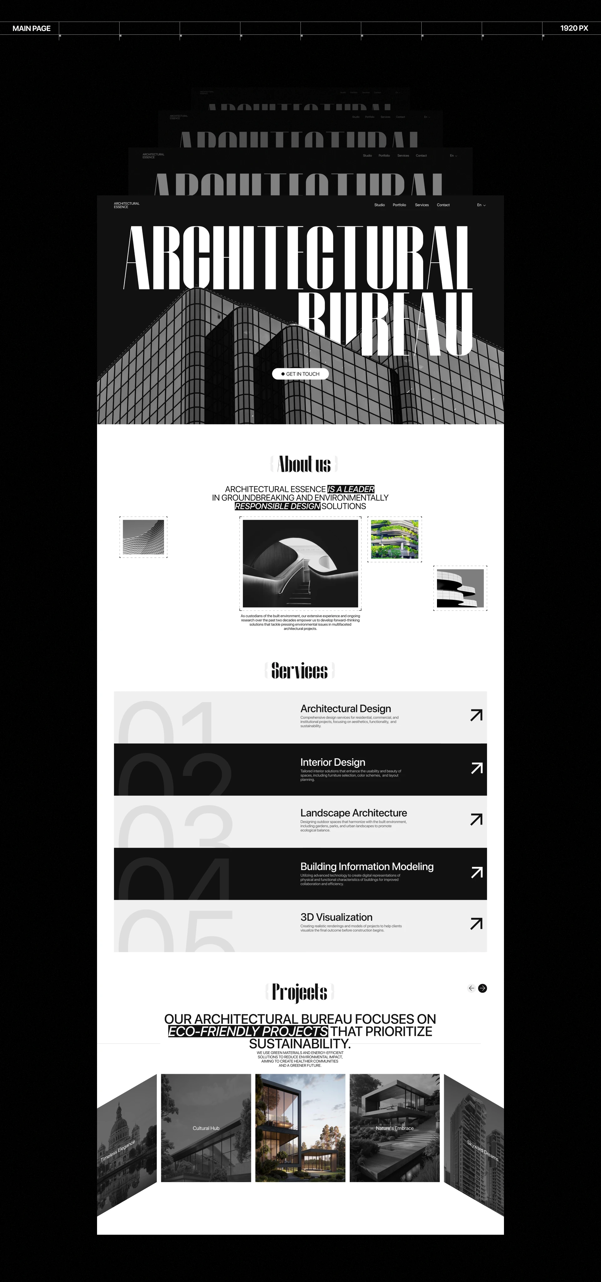 Architectural Essence | Corporate website — Изображение №2 — Интерфейсы на Dprofile