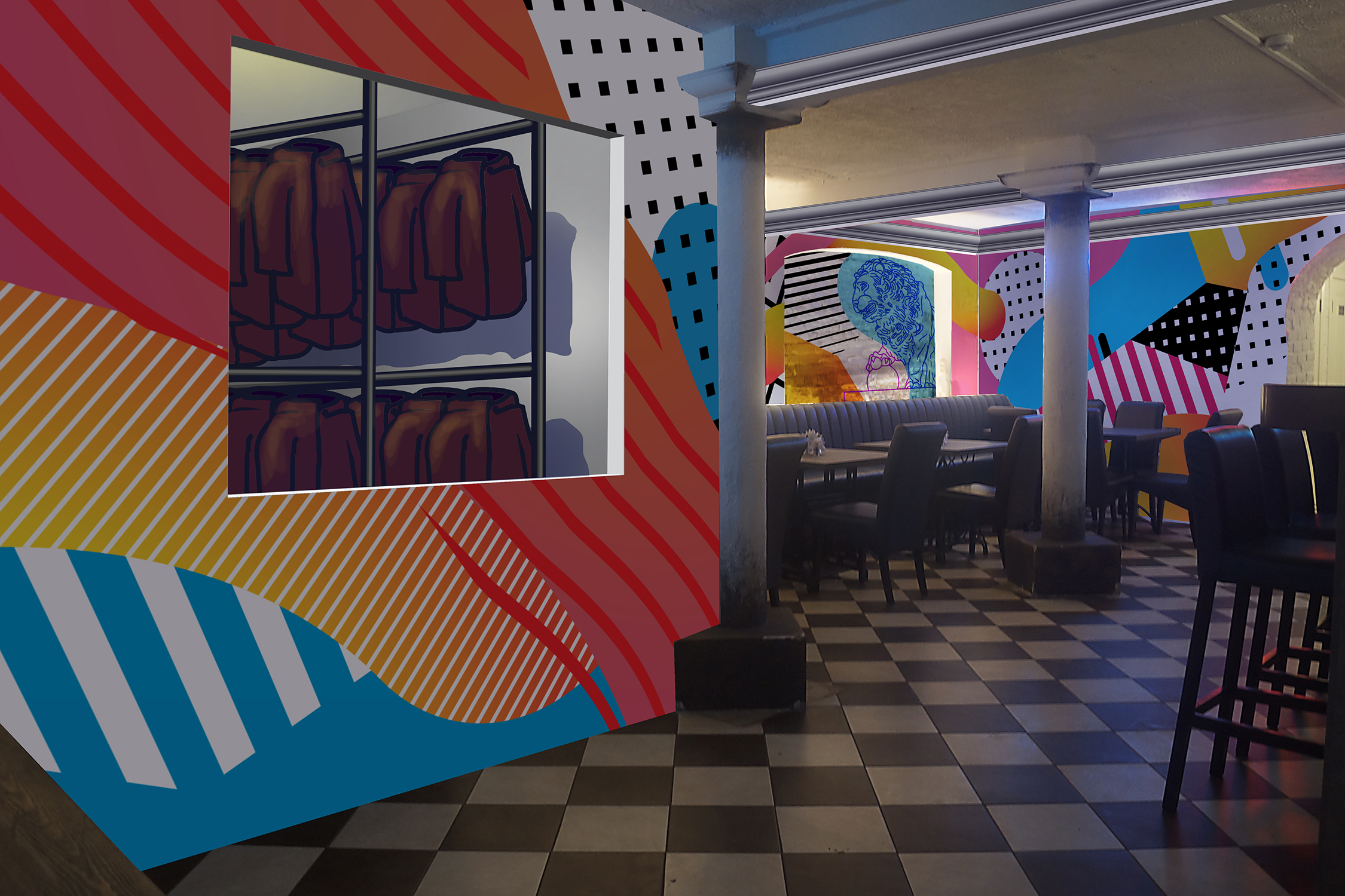 Проект внутреннего оформления бара «Парадная» («Другой Zomb… — Изображение №4 — Иллюстрация, Графика на Dprofile