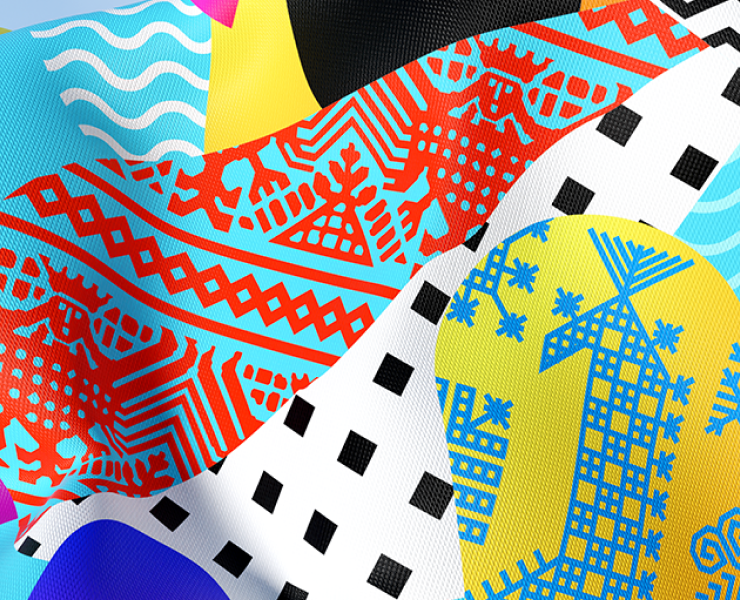 Мотивы русской вышивки в дизайне шёлкового платка — Брендинг, Анимация на Dprofile