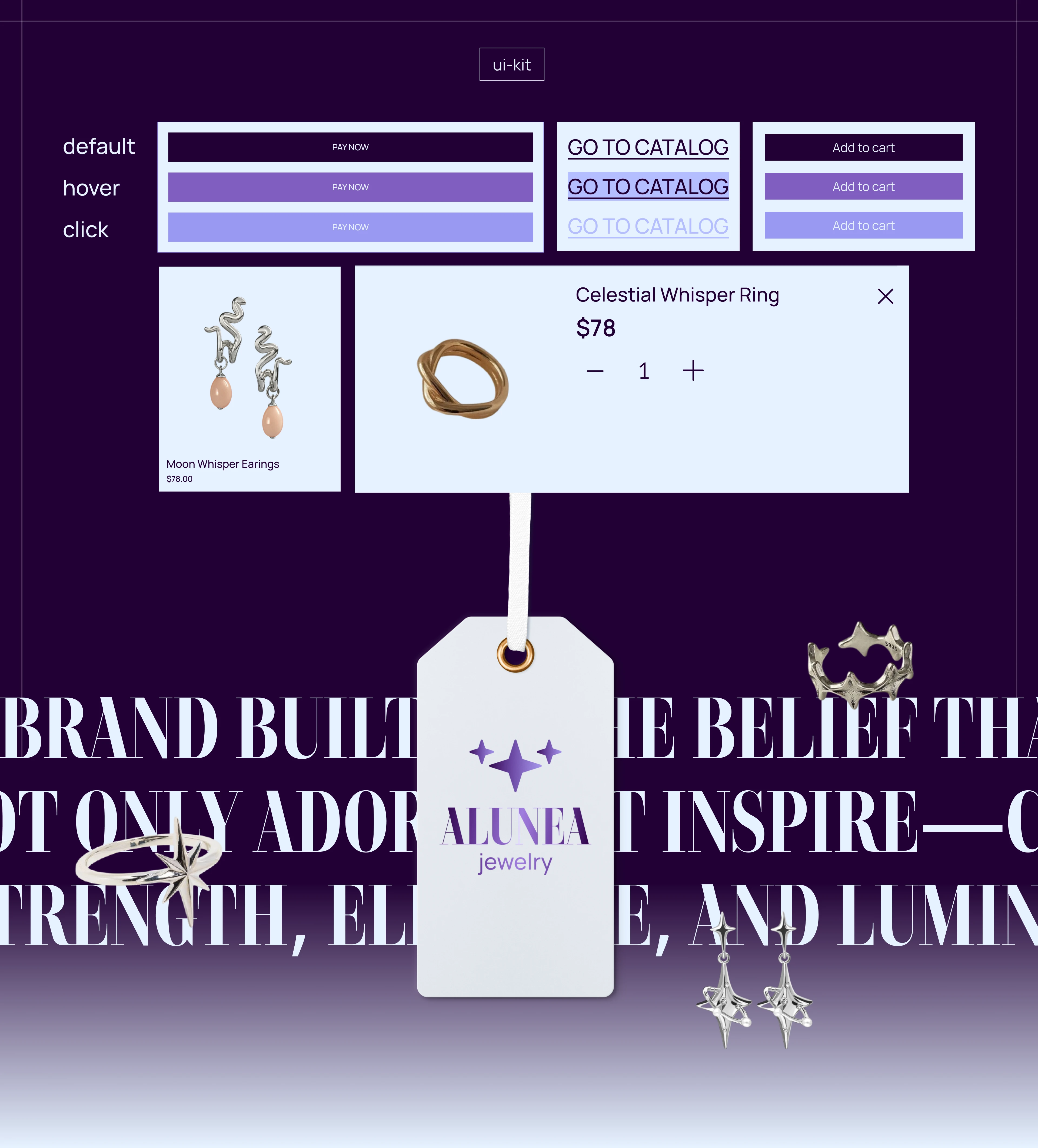 ALUNEA | JEWELRY SHOP — Изображение №4 — Интерфейсы, Брендинг на Dprofile