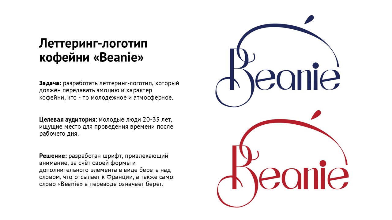 Леттеринг-логотип кофейни «Beanie» — Изображение №2 — Брендинг на Dprofile