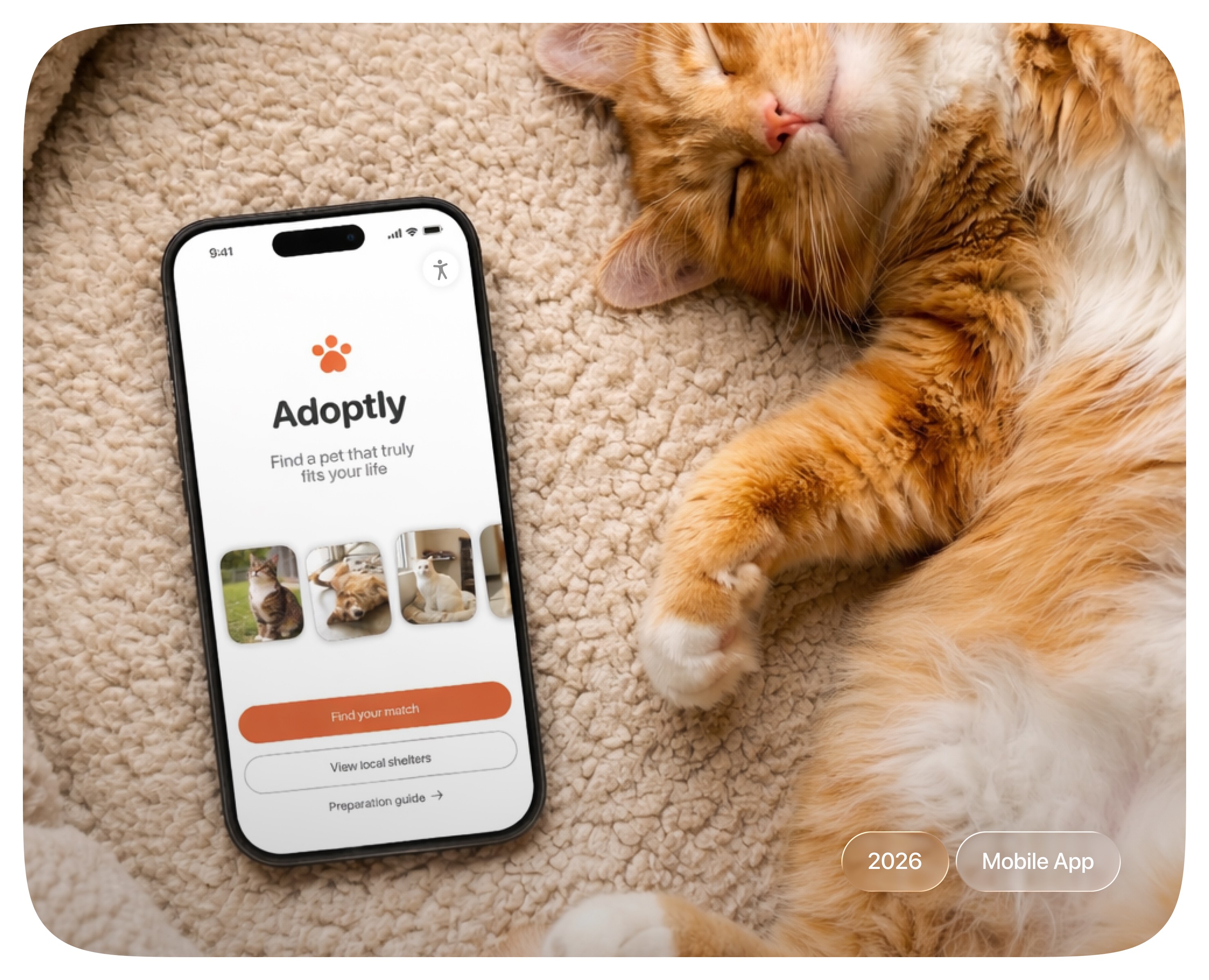 Adoptly — Pet Adoption Mobile App на Dprofile