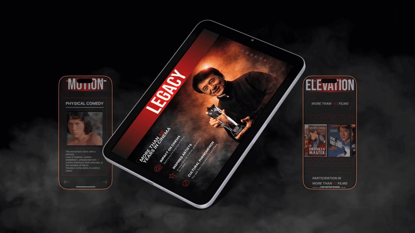 Jackie Chan the art of motion | Landing Page Design — Изображение №10 — Интерфейсы, Графика на Dprofile