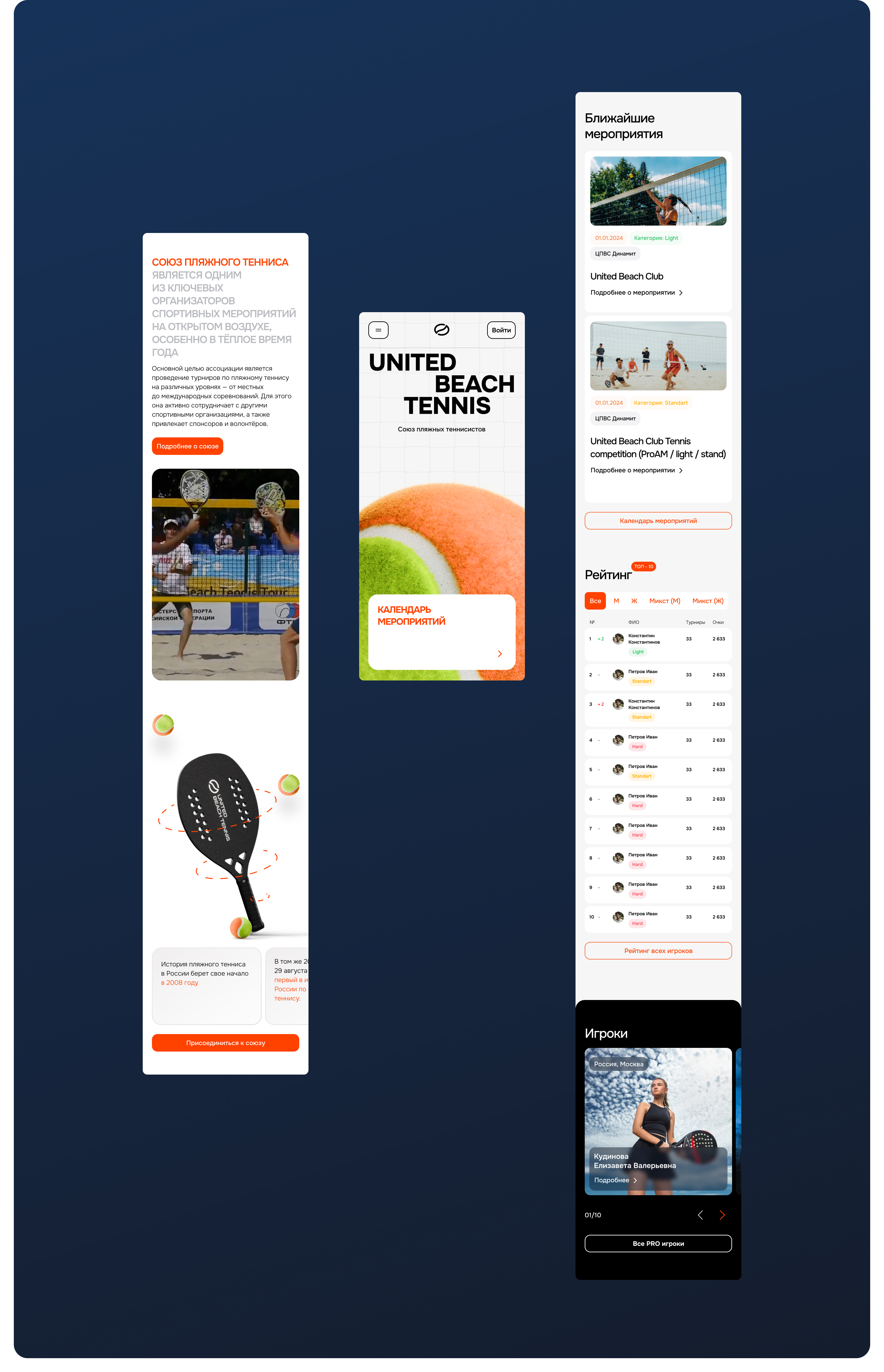 United Beach Tennis — Изображение №6 — Интерфейсы, Брендинг на Dprofile