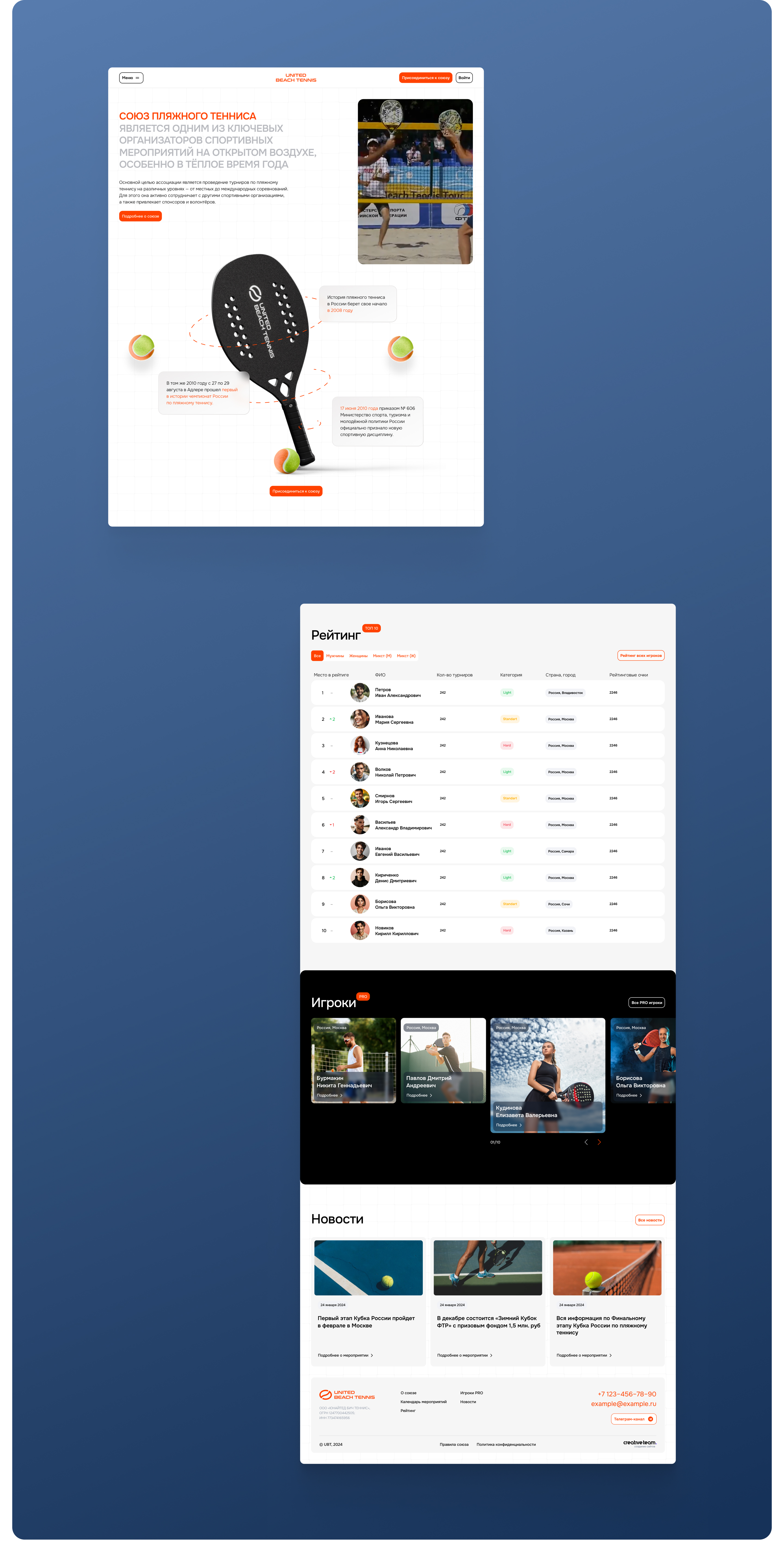 United Beach Tennis — Изображение №4 — Интерфейсы, Брендинг на Dprofile