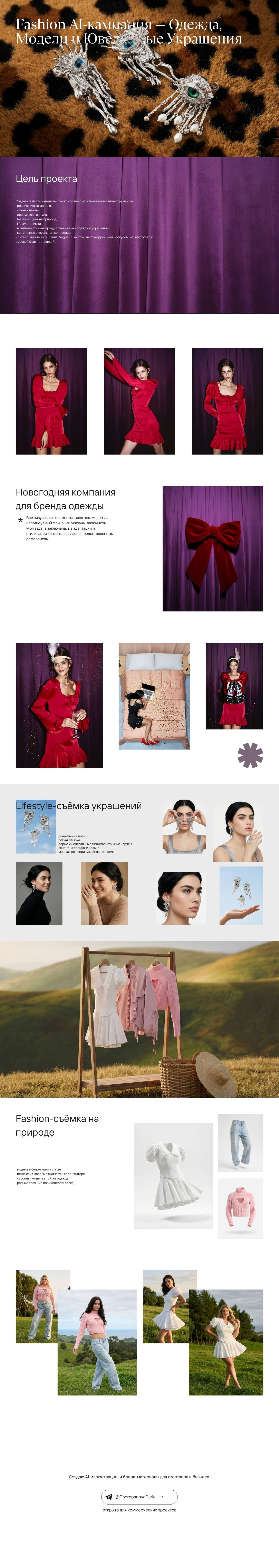 Fashion AI-кампания — Одежда, Модели и Ювелирные Украшения — Изображение №1 — Графика, Маркетинг на Dprofile
