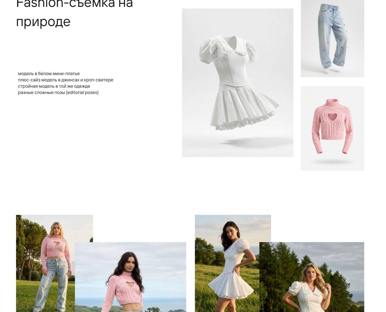 Fashion AI-кампания — Одежда, Модели и Ювелирные Украшения на Dprofile