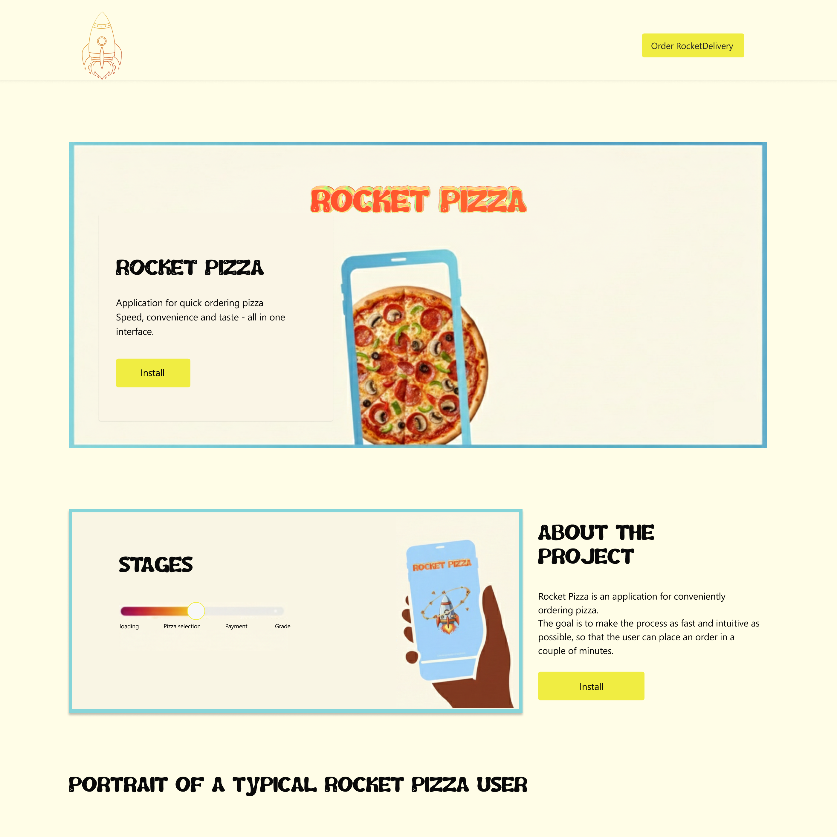 ROCKET PIZZA — Изображение №1 — Интерфейсы, Брендинг на Dprofile