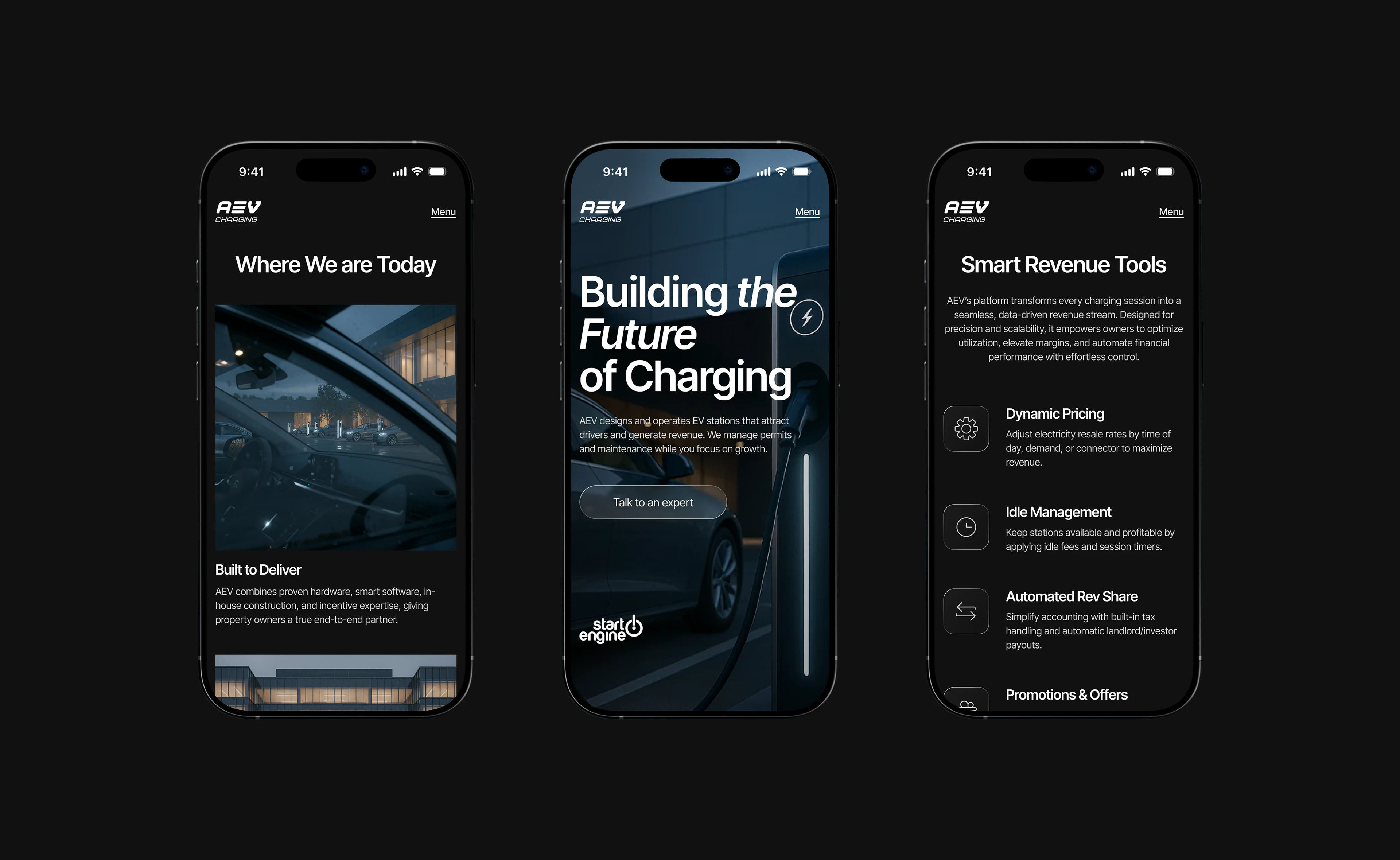 AEV Charging | UI/UX Design — Изображение №5 — Интерфейсы, Нейро на Dprofile