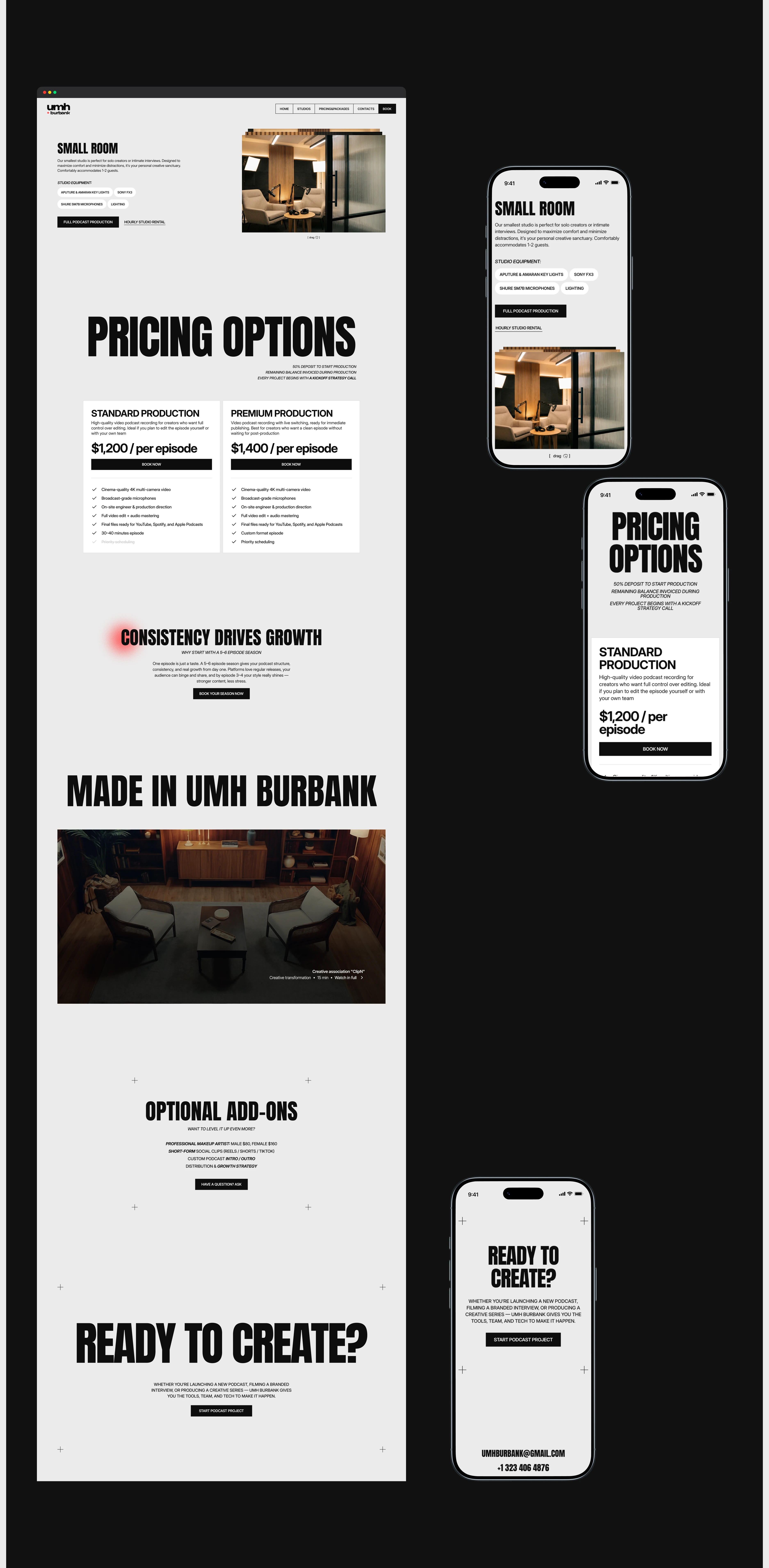 UMH Burbank | Дизайн сайта для подкаст-студии — Изображение №6 — Интерфейсы, Брендинг на Dprofile