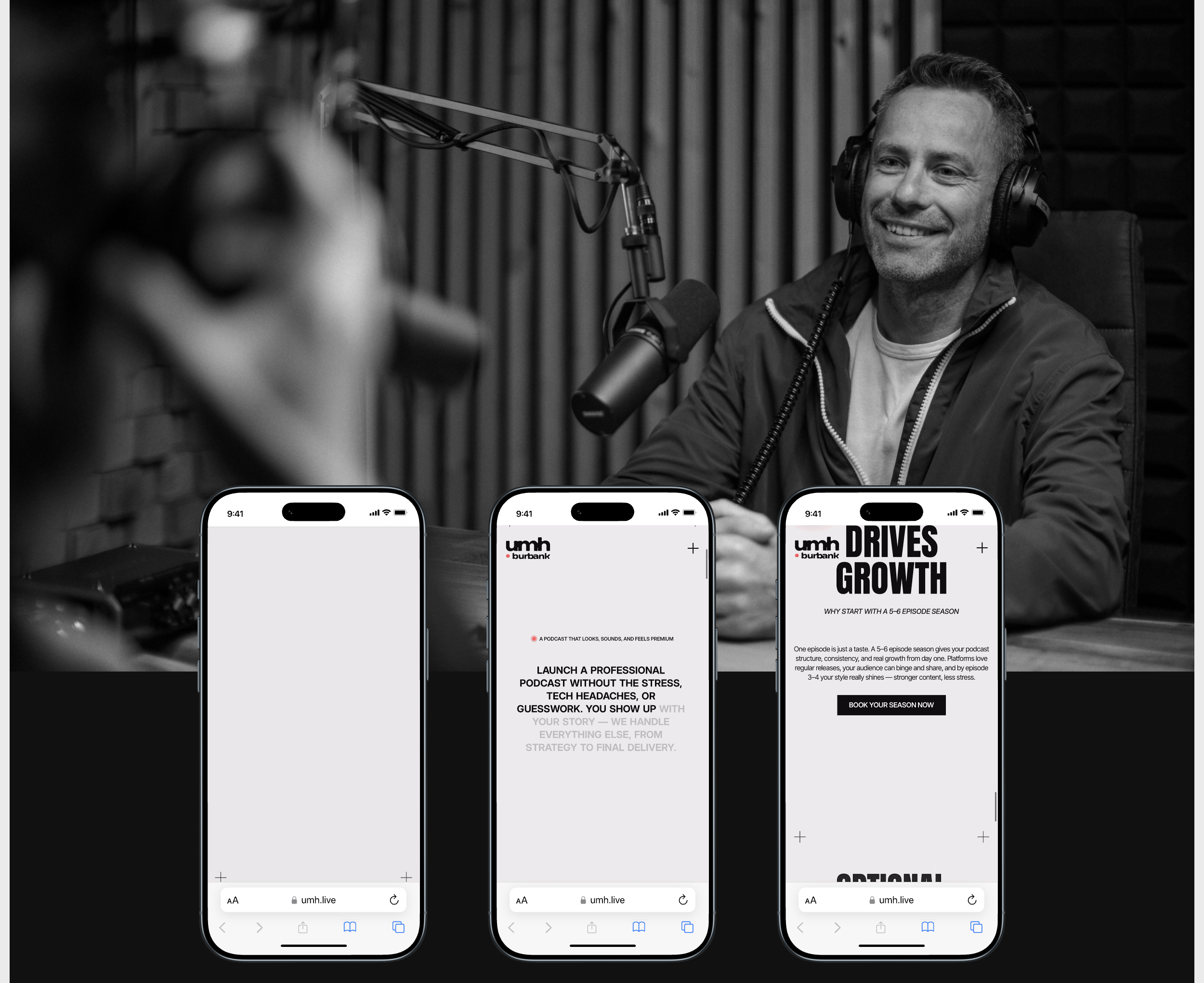 UMH Burbank | Дизайн сайта для подкаст-студии — Изображение №5 — Интерфейсы, Брендинг на Dprofile
