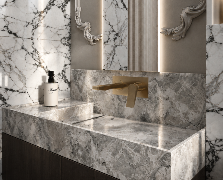 Marble Balance — гостевой санузел в современной классике — 3D на Dprofile