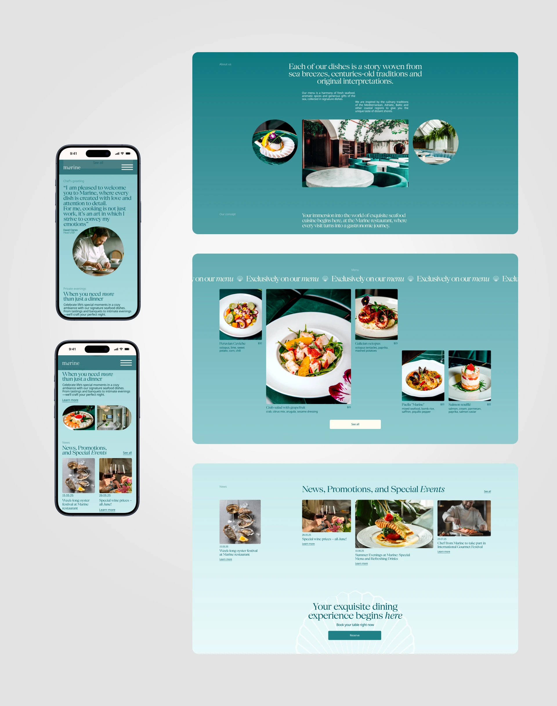 Marine restaurant [corporate website] — Изображение №3 — Интерфейсы на Dprofile