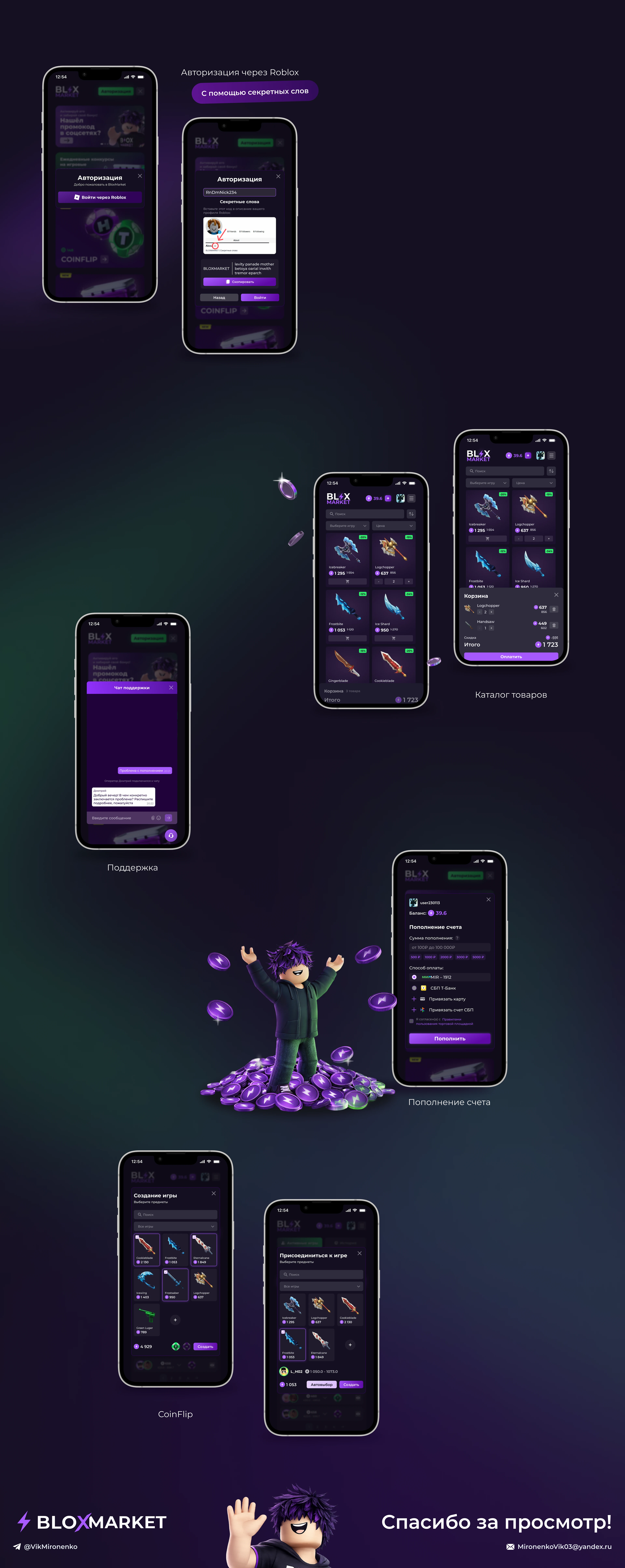BloxMarket | UX/UI design — Изображение №13 — Интерфейсы, Брендинг на Dprofile