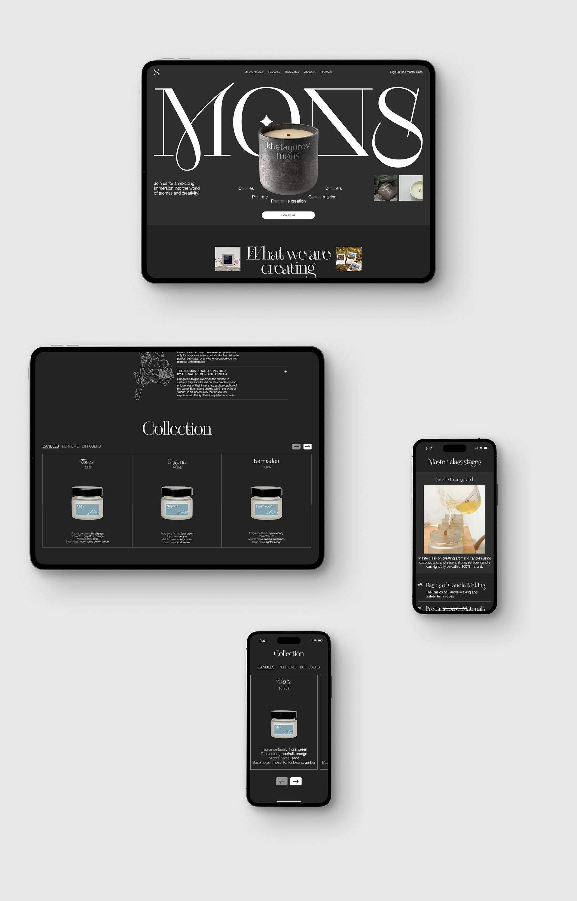 Mons — лендинг парфюмерного пространства — Изображение №3 — Интерфейсы на Dprofile