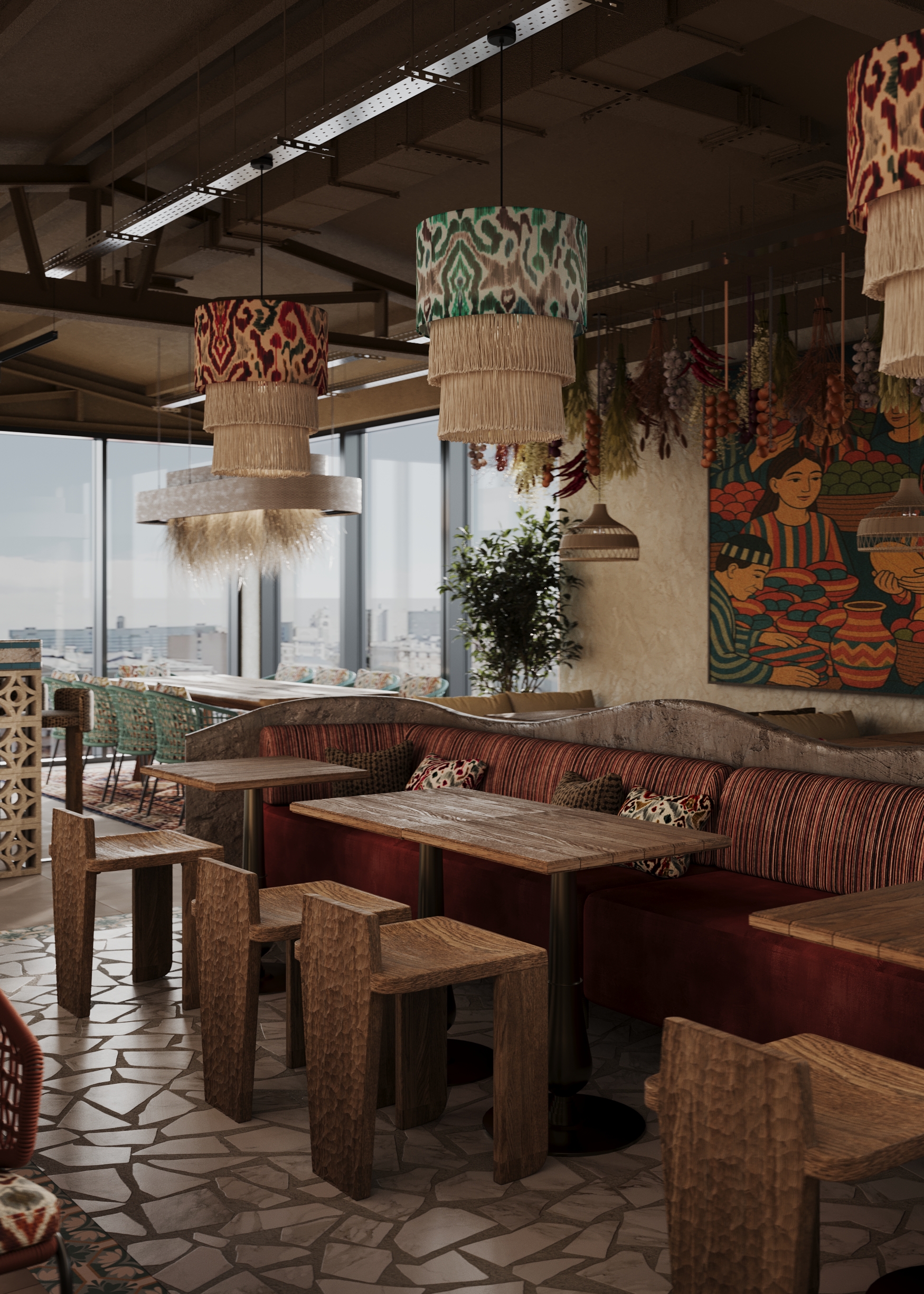 By Bazar | Бистро по-узбекски | Интерьер — Изображение №9 — 3D, Архитектура на Dprofile