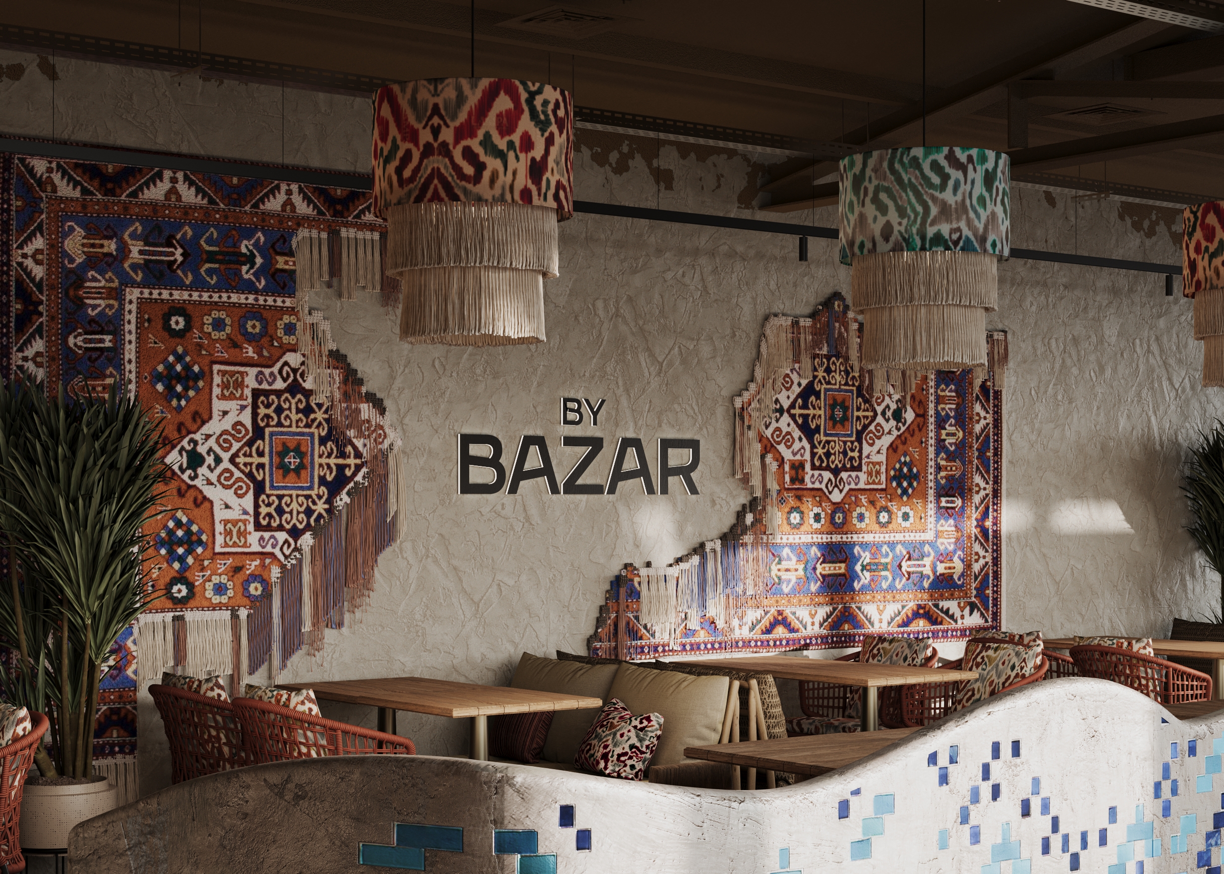 By Bazar | Бистро по-узбекски | Интерьер — Изображение №7 — 3D, Архитектура на Dprofile