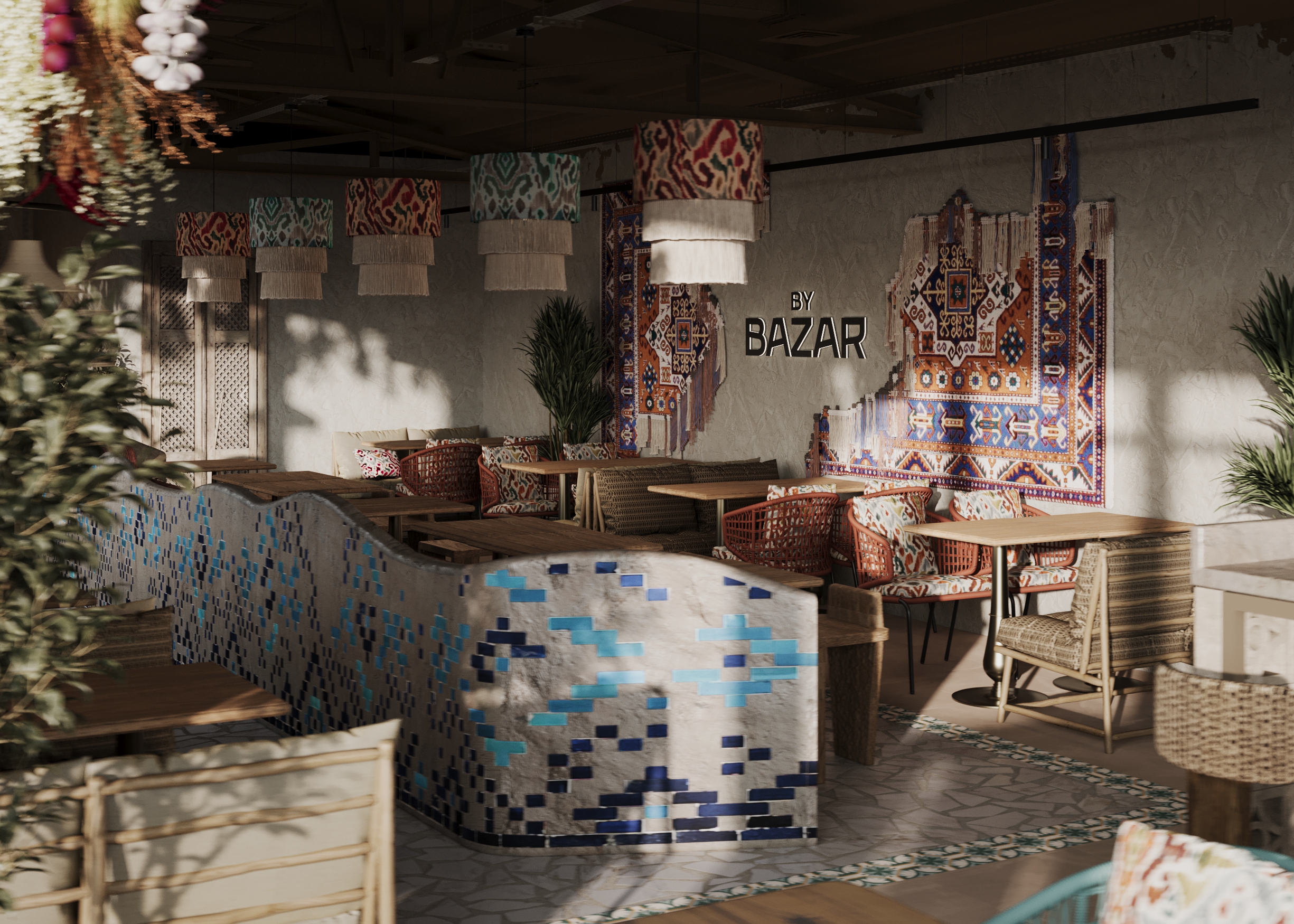 By Bazar | Бистро по-узбекски | Интерьер — Изображение №6 — 3D, Архитектура на Dprofile