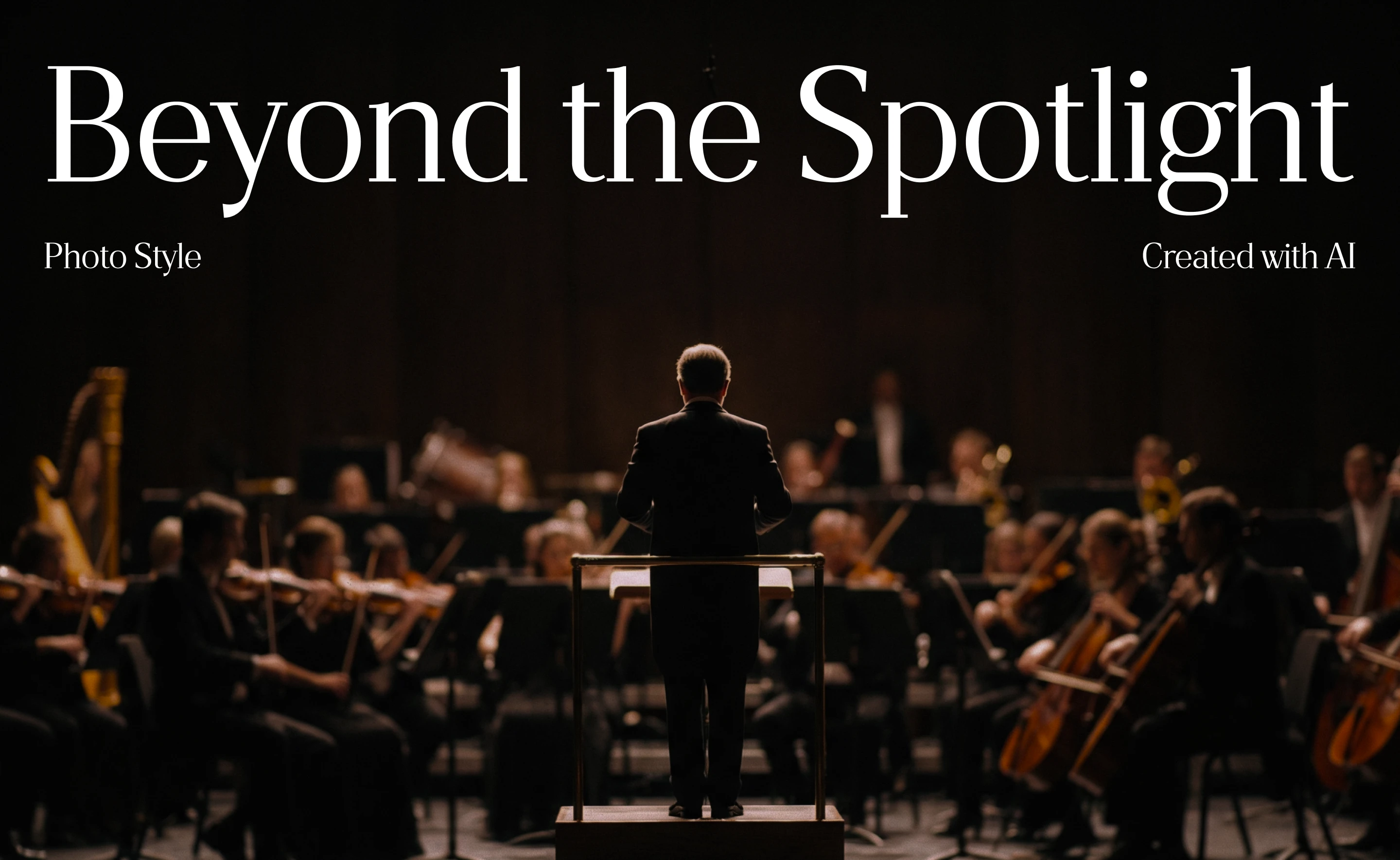 ИИ-фотостиль | Beyond the Spotlight — Изображение №1 — Графика, Маркетинг на Dprofile