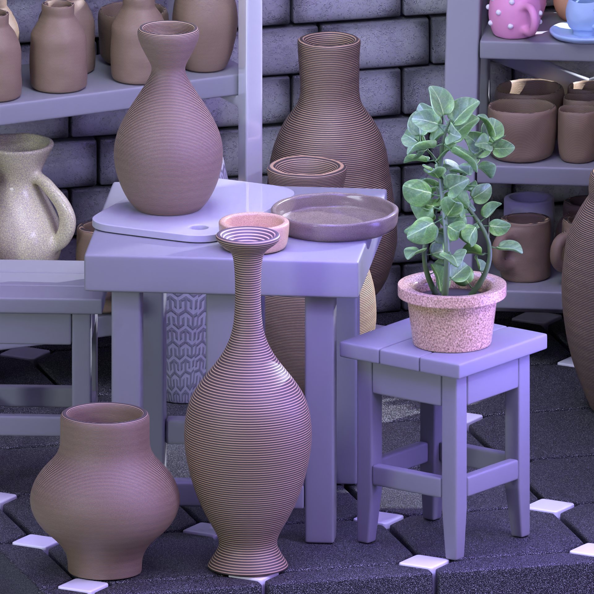 ISOMETRIC ROOM стилизованная творческая мастерская — Изображение №9 — Иллюстрация, 3D на Dprofile