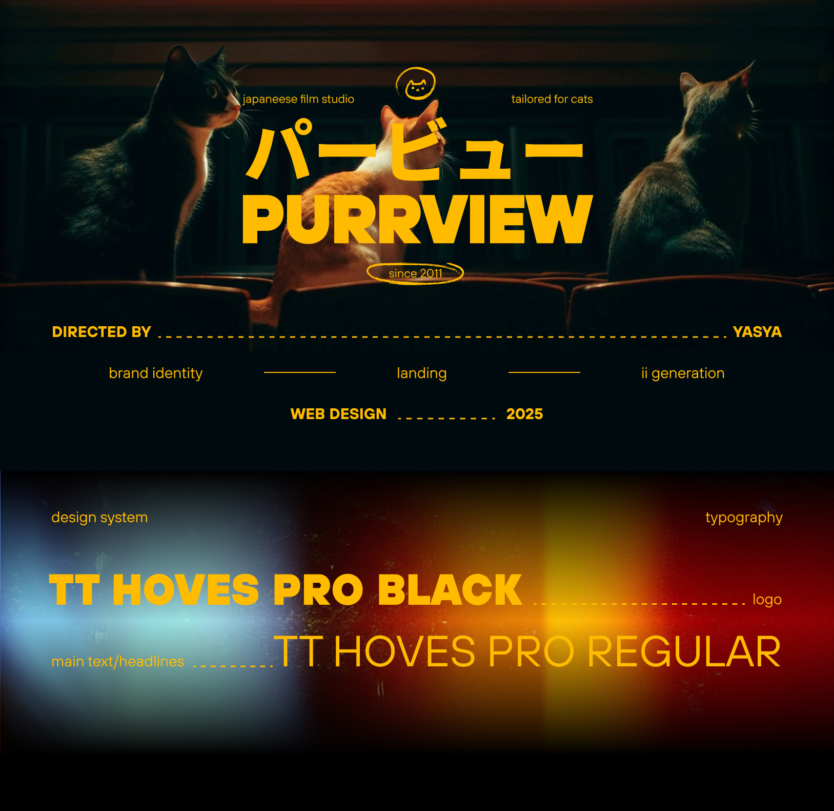 Purrview – landing for cat's film studio — Изображение №1 — Интерфейсы, Брендинг на Dprofile