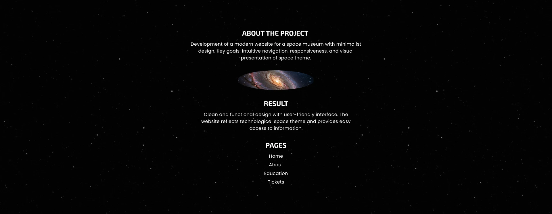 SPACE MUSEUM WEBSITE | UI/UX DESIGN | CORPORATE — Изображение №2 — Интерфейсы, Анимация на Dprofile