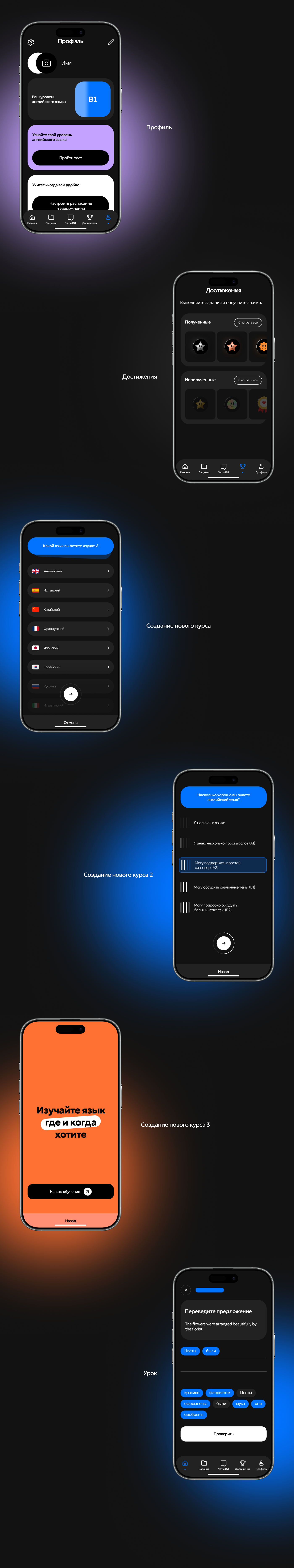 Дизайн приложения для изучения языков — Изображение №5 — Интерфейсы на Dprofile