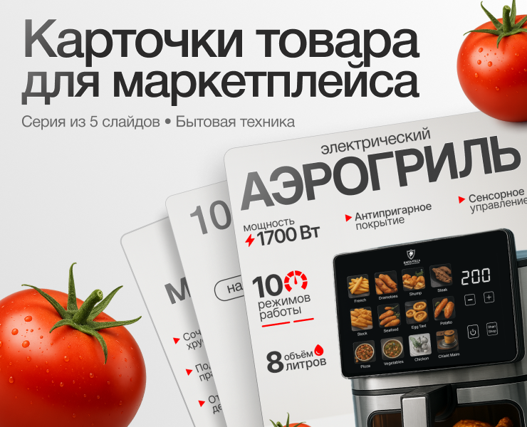 Карточки товара для маркетплейса | Аэрогриль на Dprofile