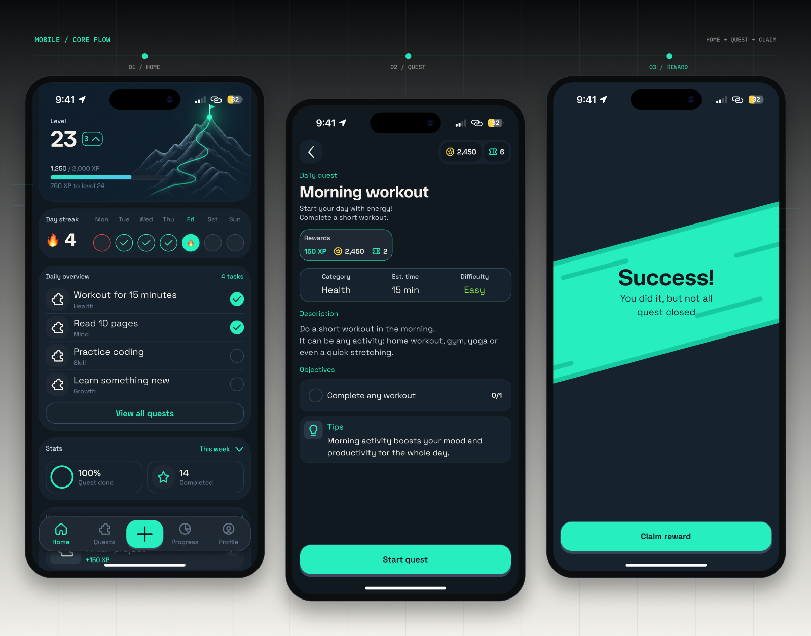 Gaming Life OS | Gamified Productivity System — Изображение №10 — Интерфейсы на Dprofile