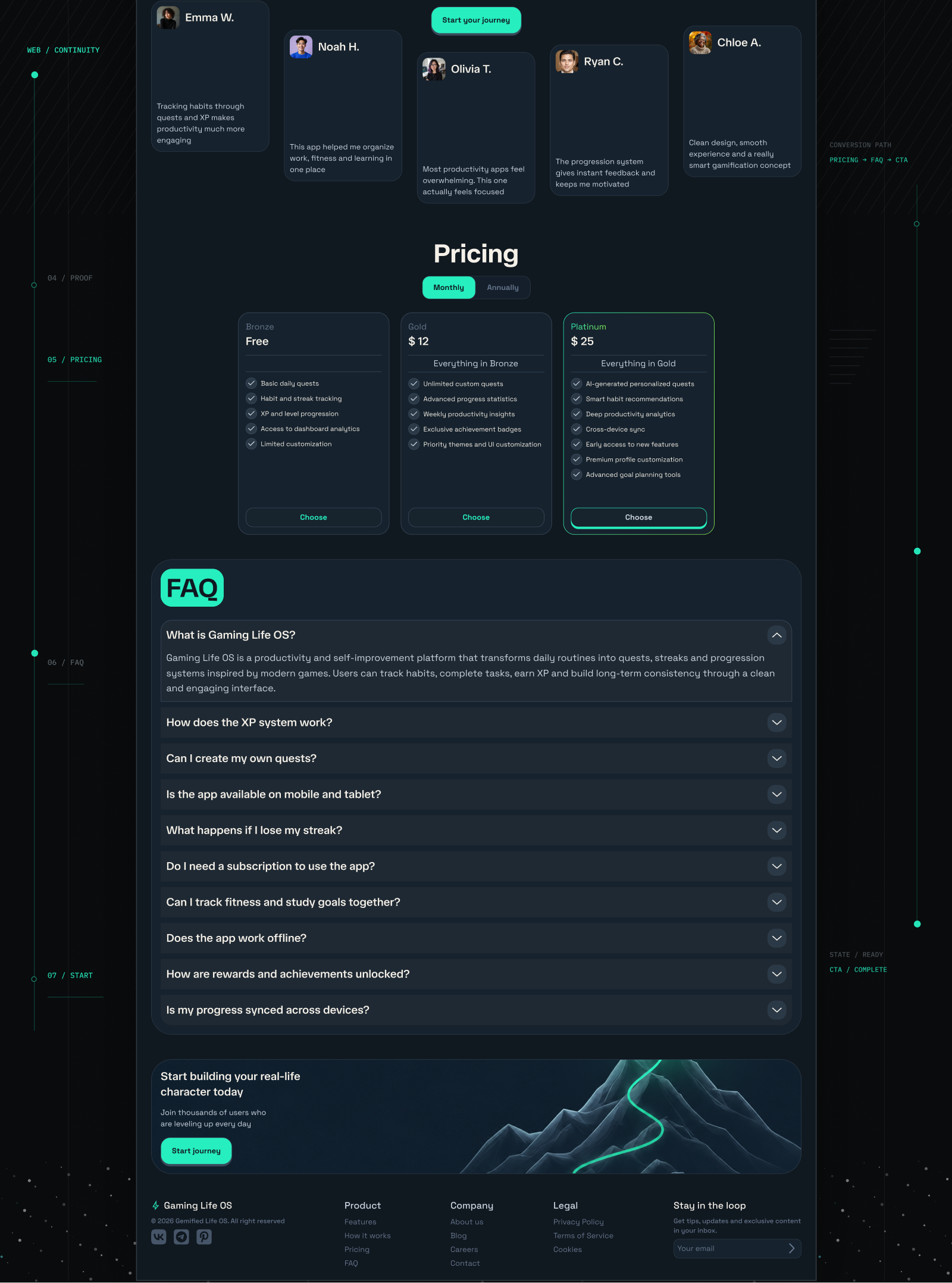 Gaming Life OS | Gamified Productivity System — Изображение №8 — Интерфейсы на Dprofile