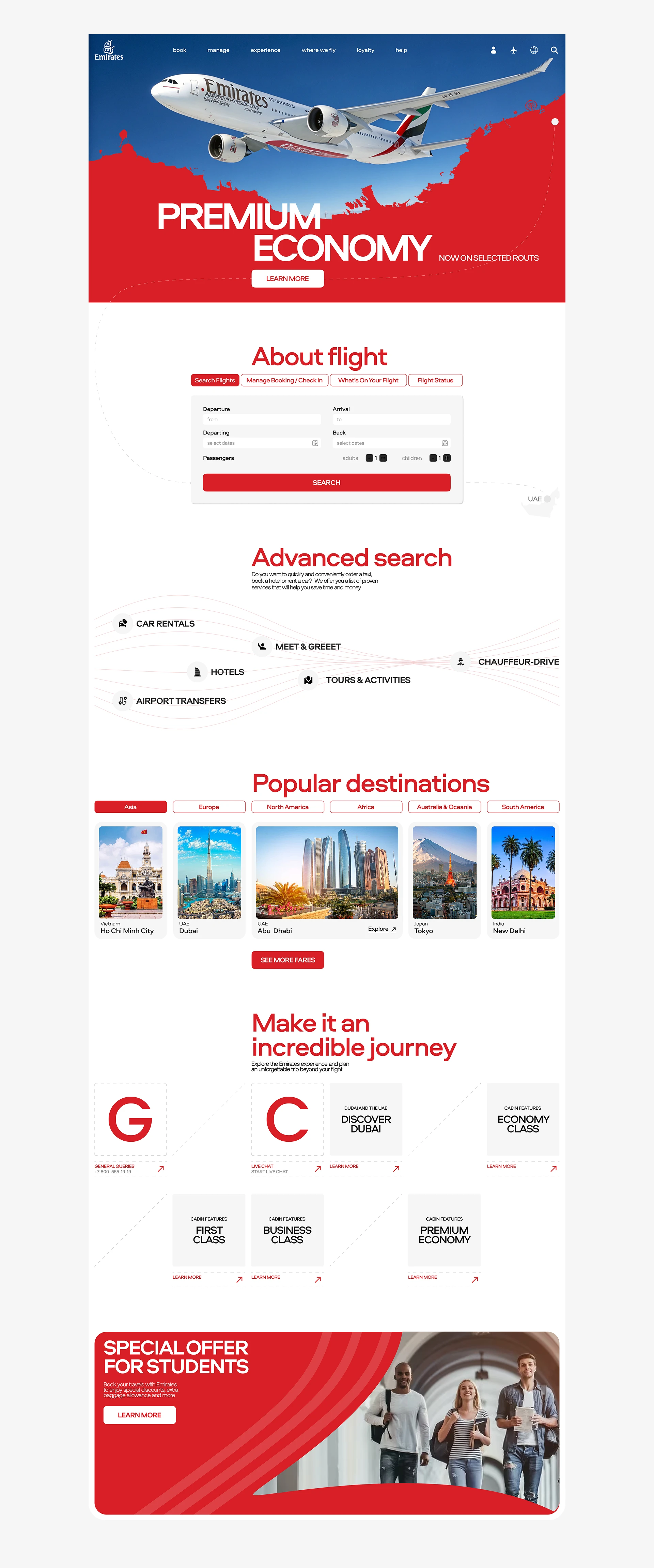Fly Emirates. Redesign concept — Изображение №3 — Интерфейсы, Промдизайн на Dprofile