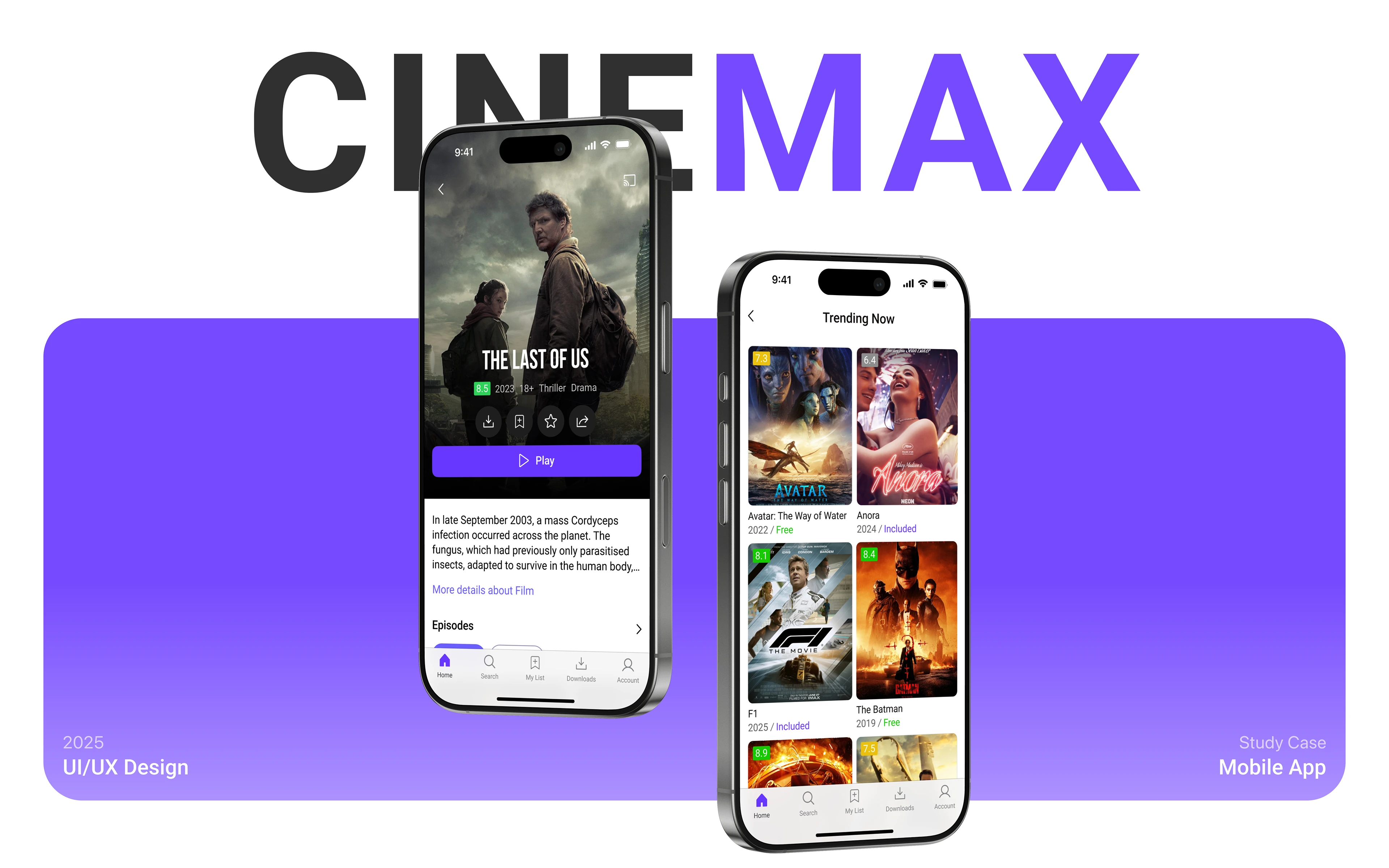 Streaming App — CineMax / Mobile App — Изображение №1 — Интерфейсы на Dprofile