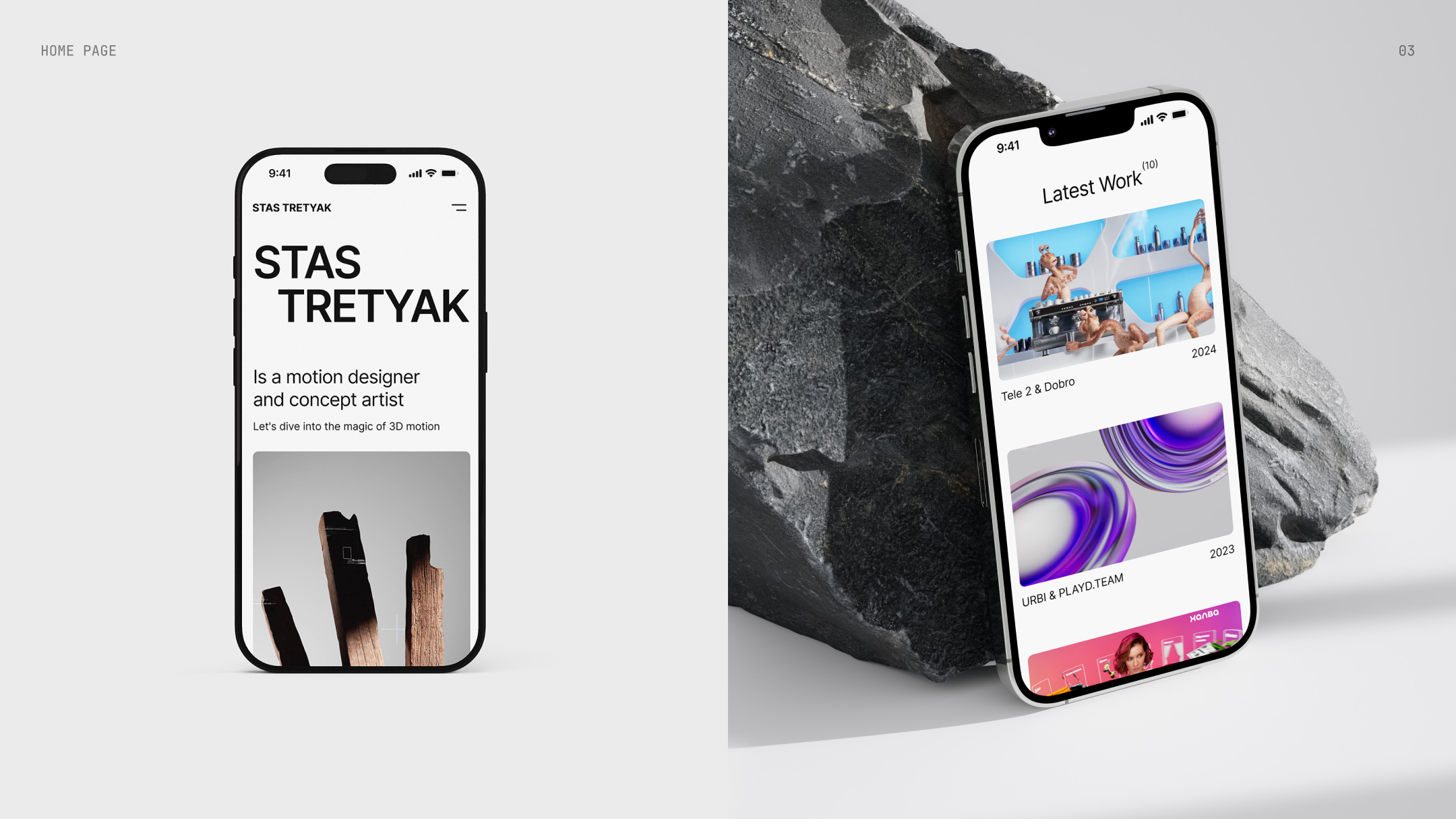 Portfolio site for Stas Tretyak — Изображение №3 — Интерфейсы, Анимация на Dprofile