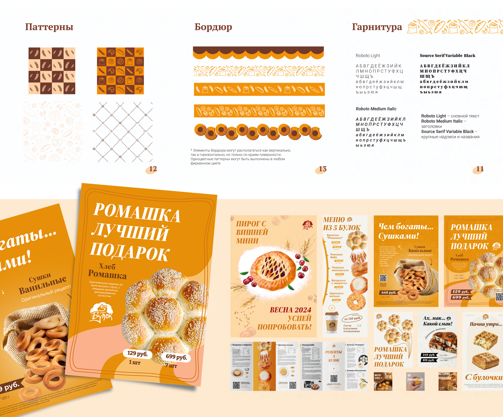 Брендбук "5 булок" — Изображение №7 — Брендинг, Графика на Dprofile