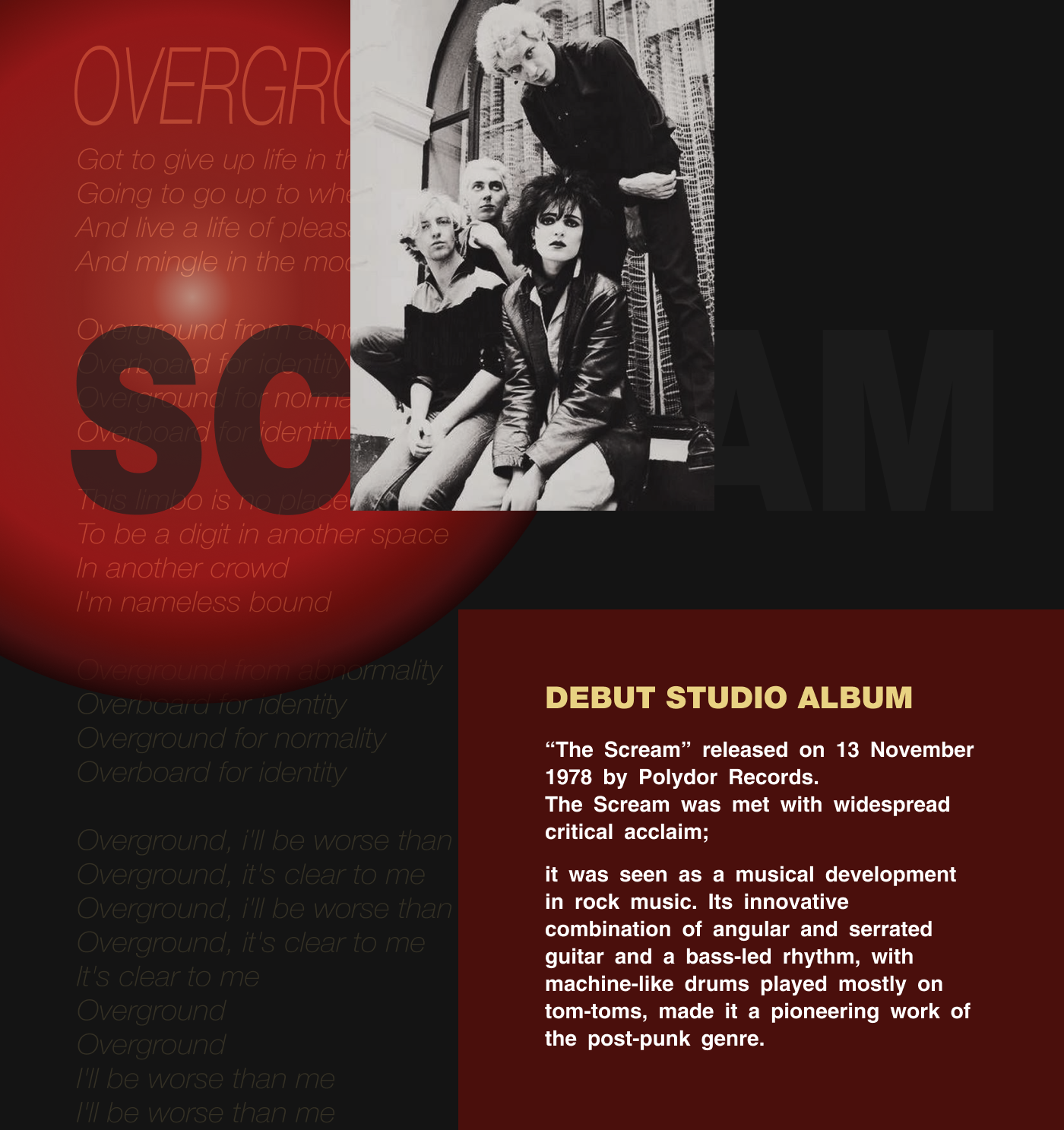 Siouxsie and the Banshees / Visual Presentation — Изображение №3 — Интерфейсы на Dprofile