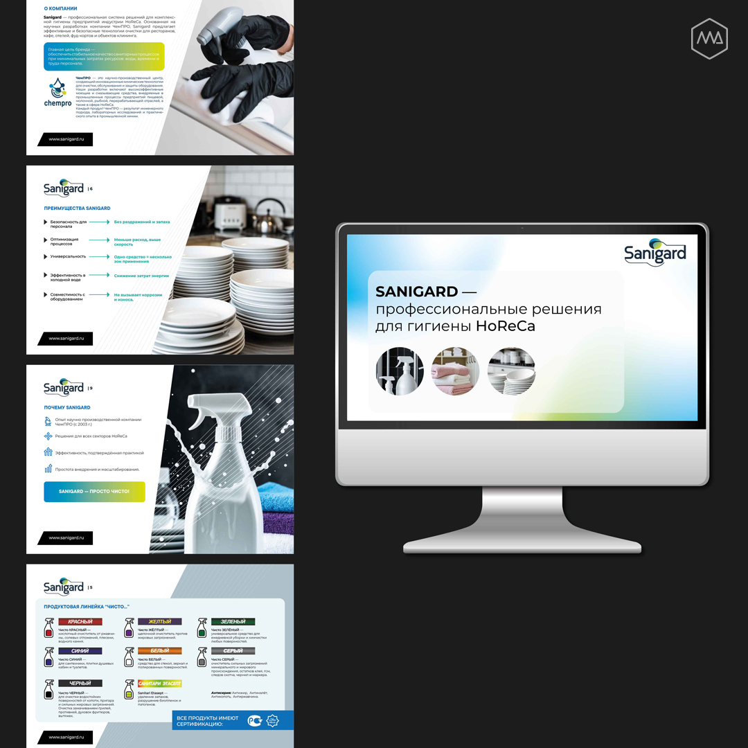 Презентация для химической продукции в сегменте HoReCa — Изображение №2 — Брендинг, Графика на Dprofile